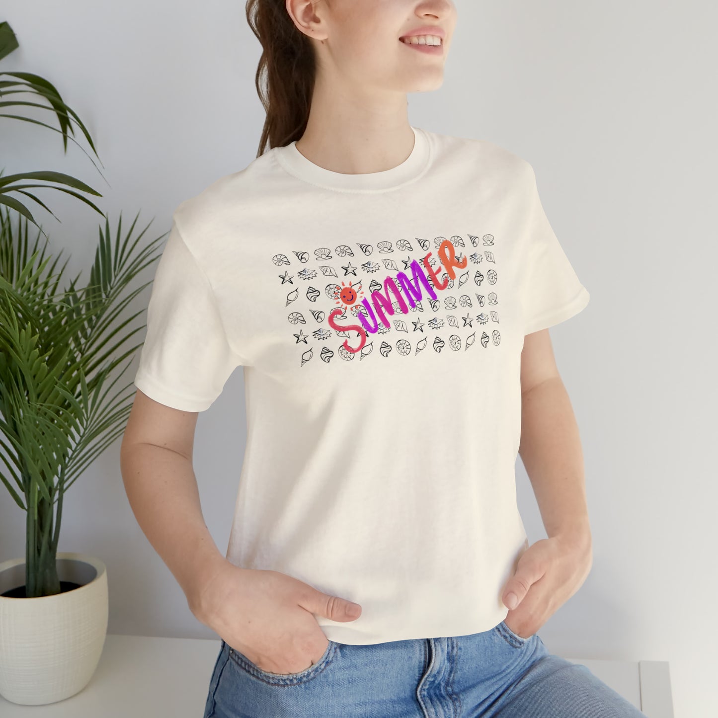Summer Seashells Unisex Jersey Short Sleeve Tee