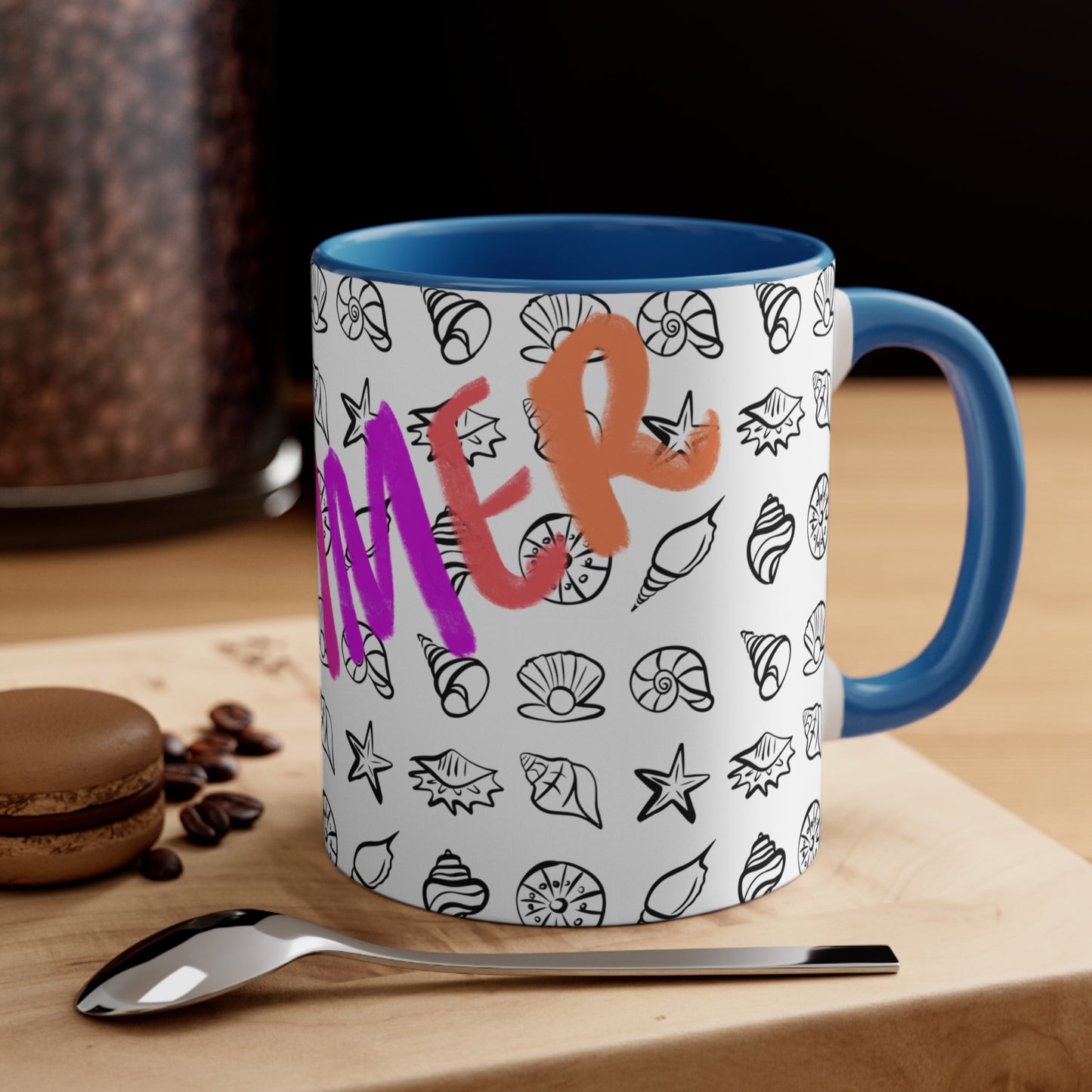 Summer Seashells Accent Coffee Mug, 11oz