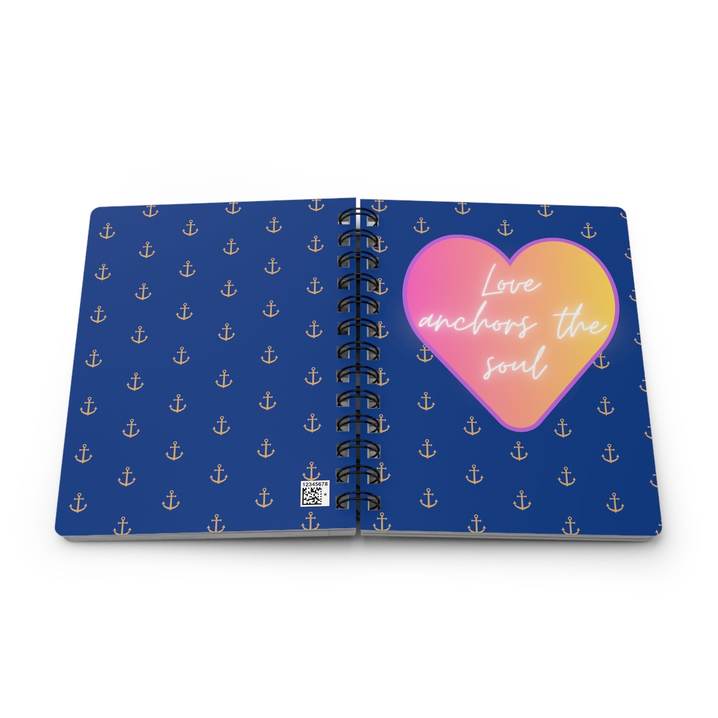 Love anchors the soul - Spiral Bound Journal (Blue)