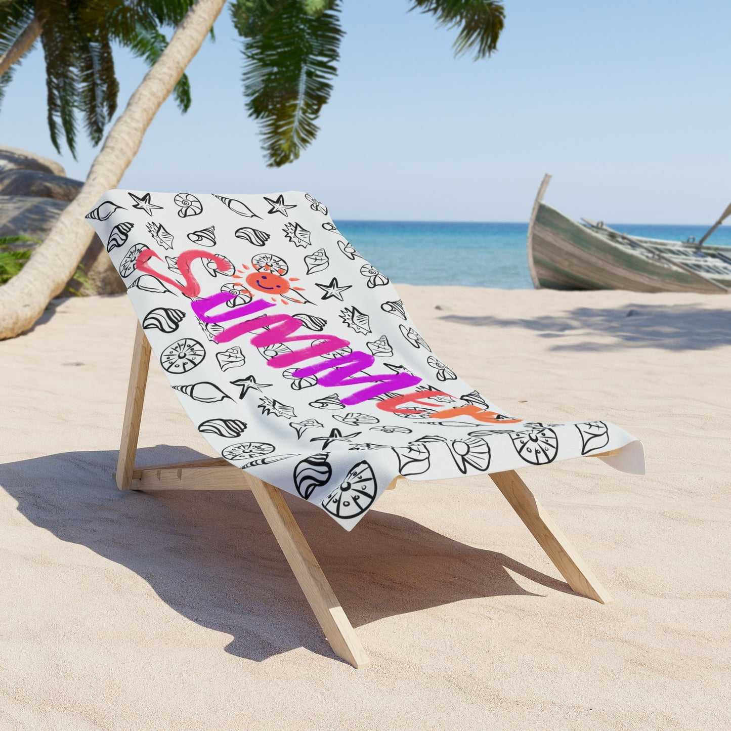 Summer Seashell Beach Towel