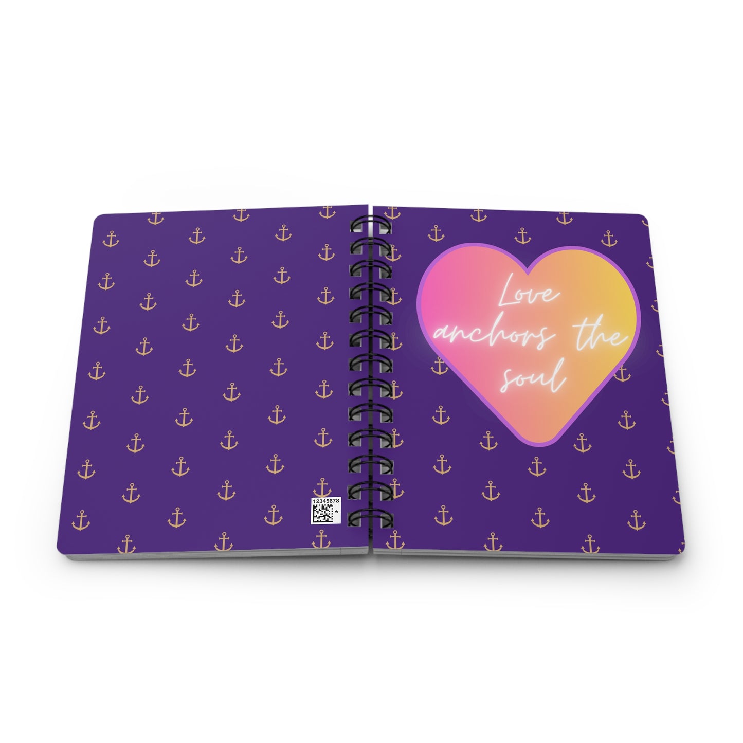 Love anchors the soul - Spiral Bound Journal (Dark purple)