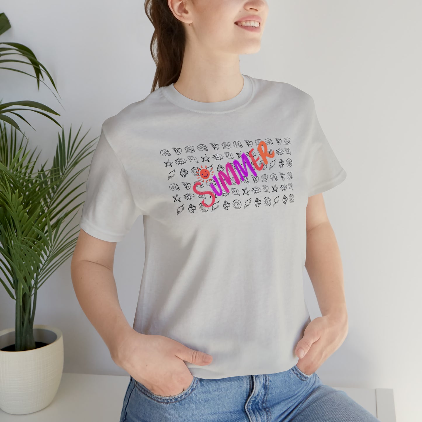 Summer Seashells Unisex Jersey Short Sleeve Tee