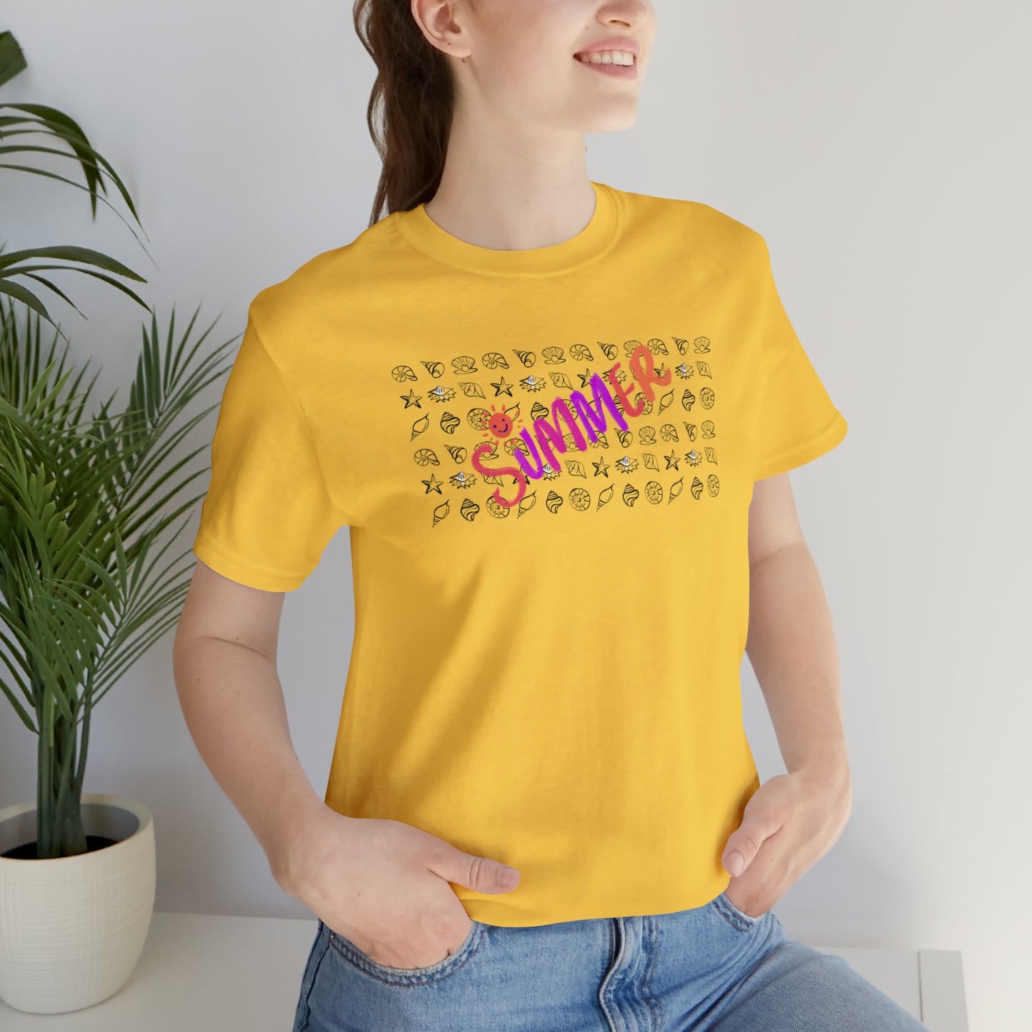 Summer Seashells Unisex Jersey Short Sleeve Tee