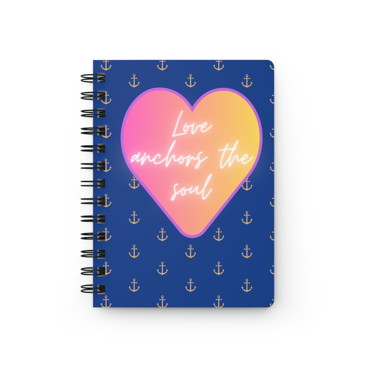 Love anchors the soul - Spiral Bound Journal (Blue)