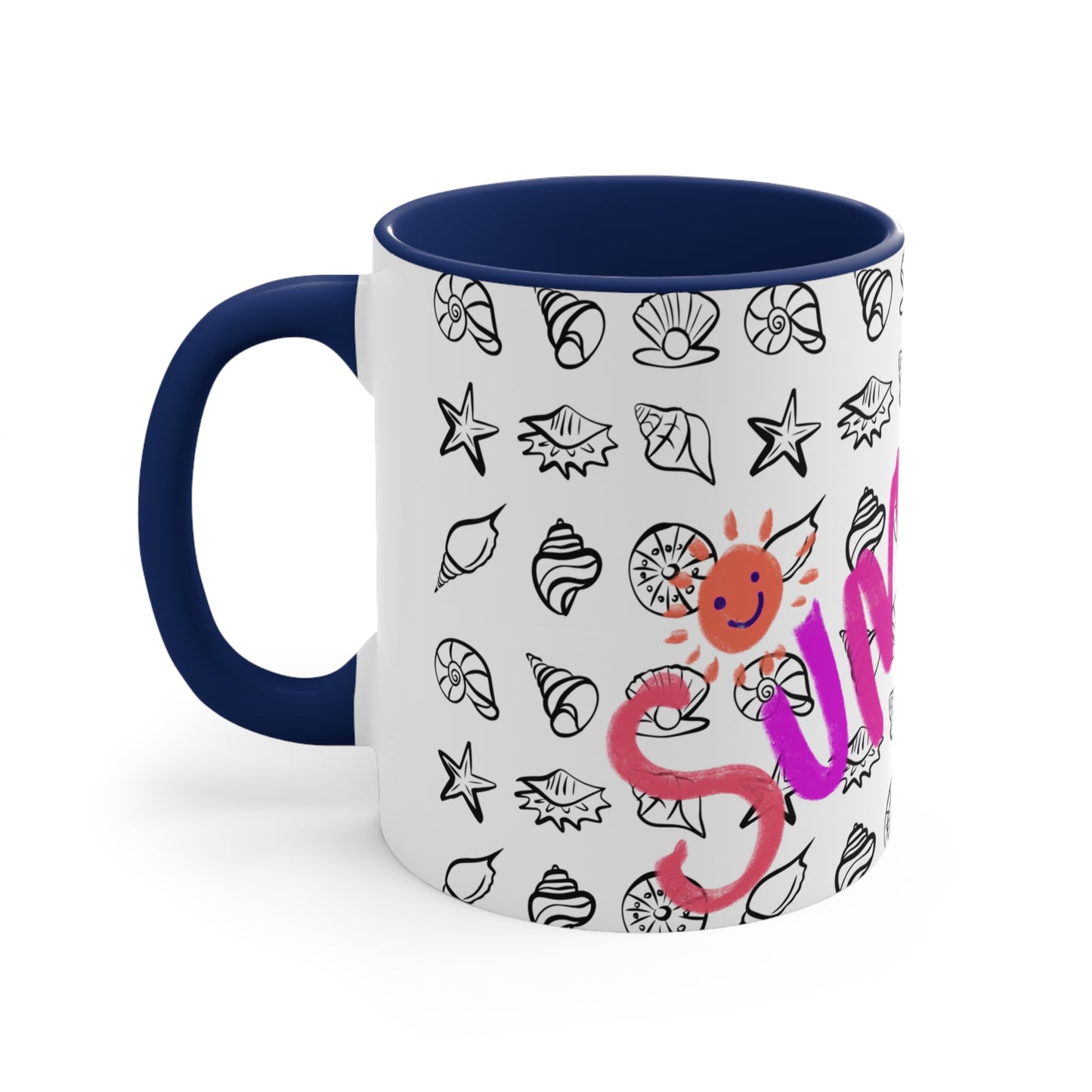 Summer Seashells Accent Coffee Mug, 11oz