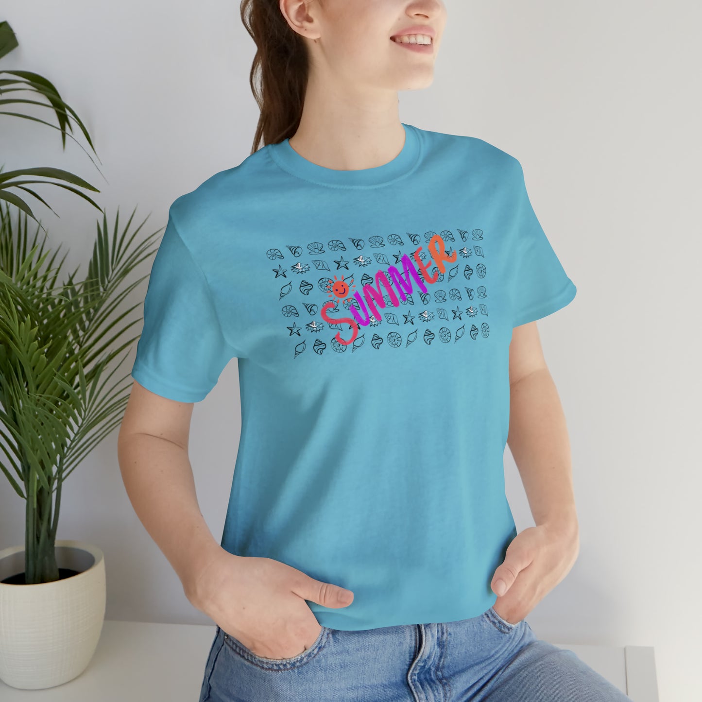 Summer Seashells Unisex Jersey Short Sleeve Tee