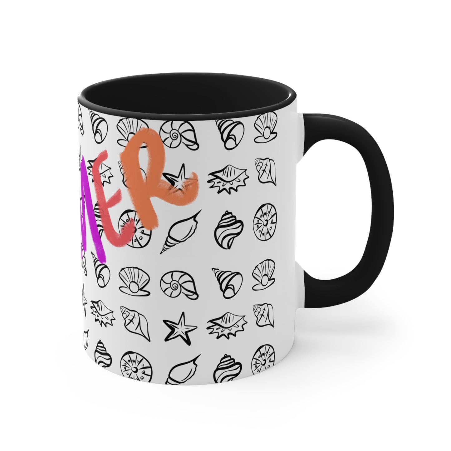 Summer Seashells Accent Coffee Mug, 11oz