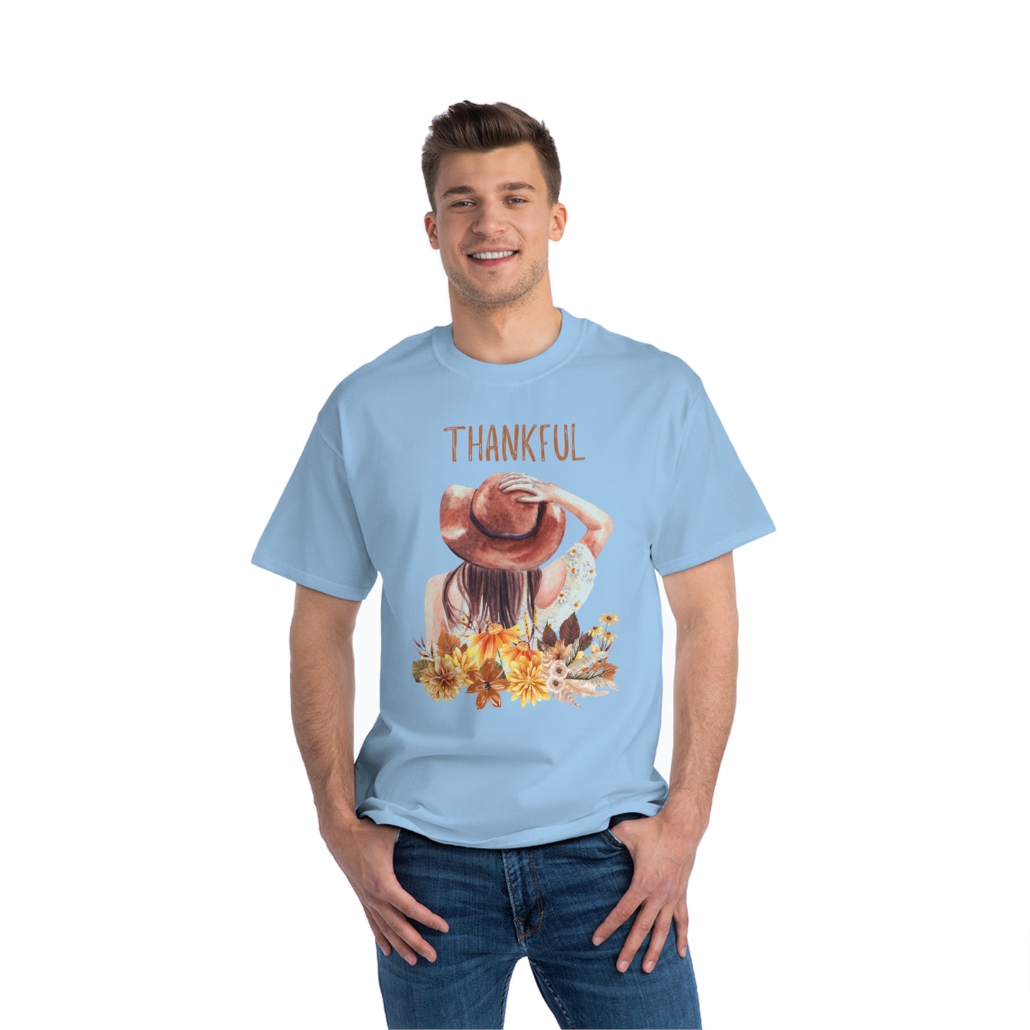 Autumn Thankful Fall Vibs, Beefy-T® Unisex Short-Sleeve T-Shirt