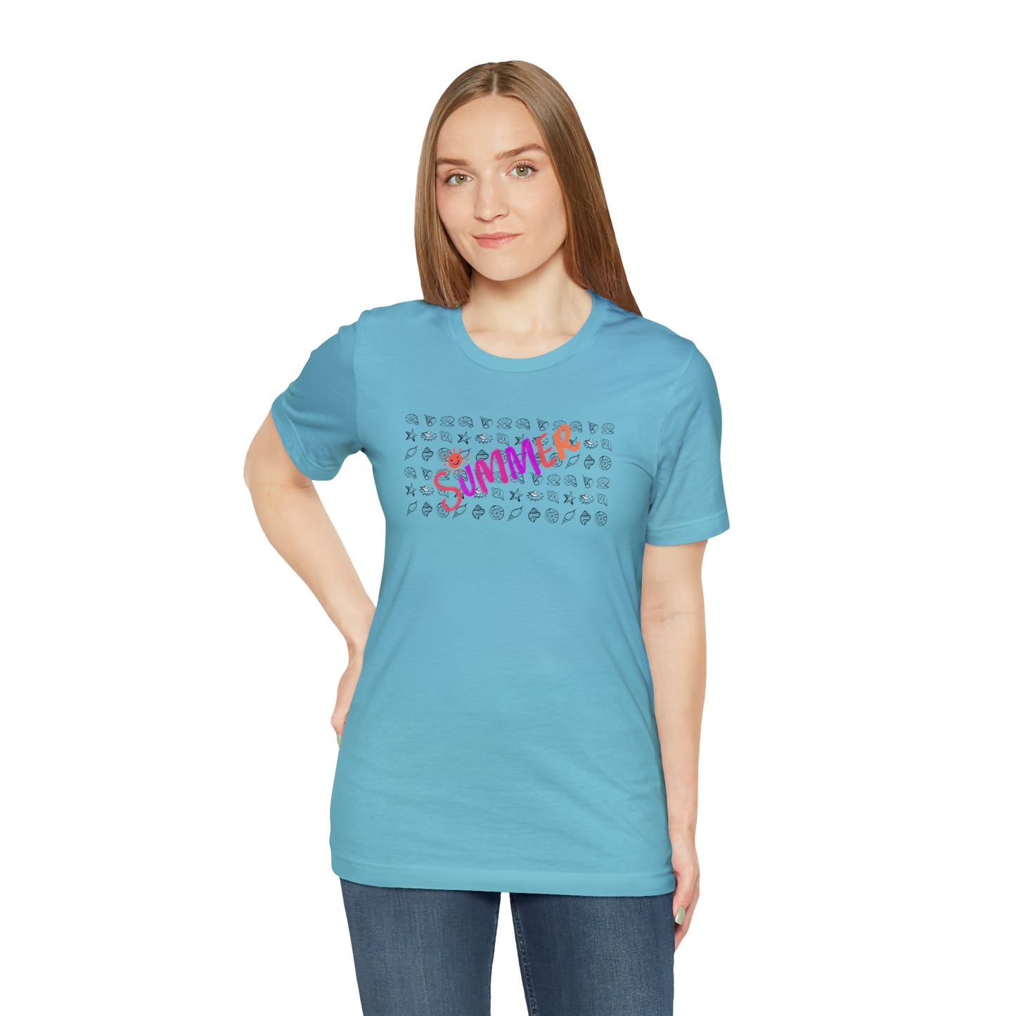 Summer Seashells Unisex Jersey Short Sleeve Tee