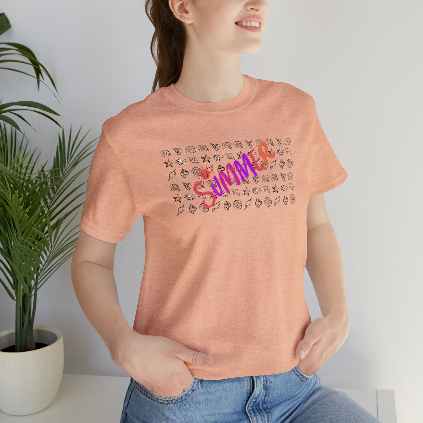 Summer Seashells Unisex Jersey Short Sleeve Tee