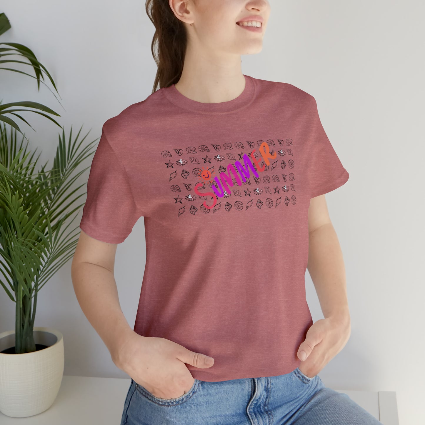 Summer Seashells Unisex Jersey Short Sleeve Tee