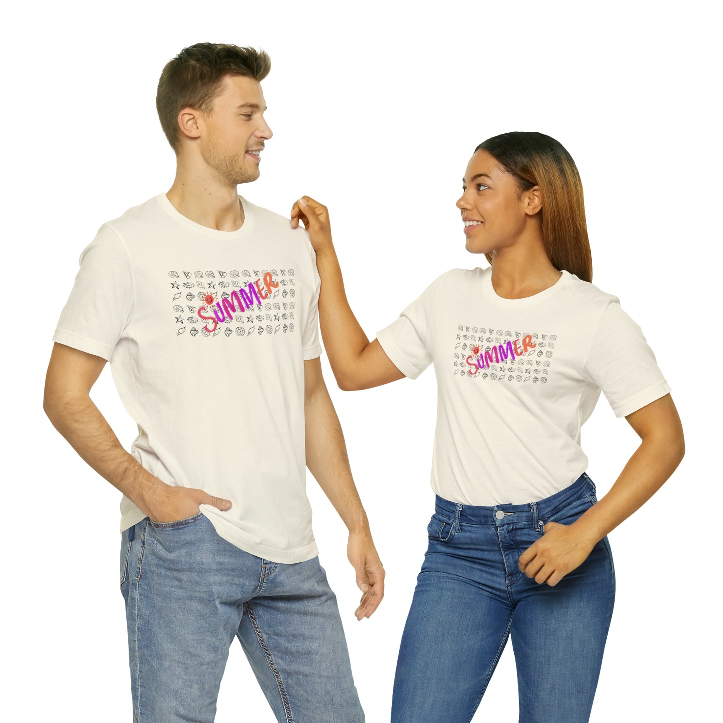 Summer Seashells Unisex Jersey Short Sleeve Tee