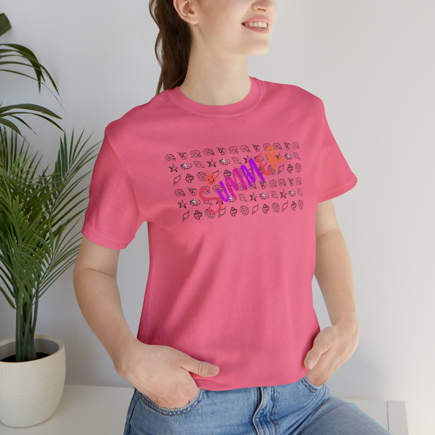 Summer Seashells Unisex Jersey Short Sleeve Tee