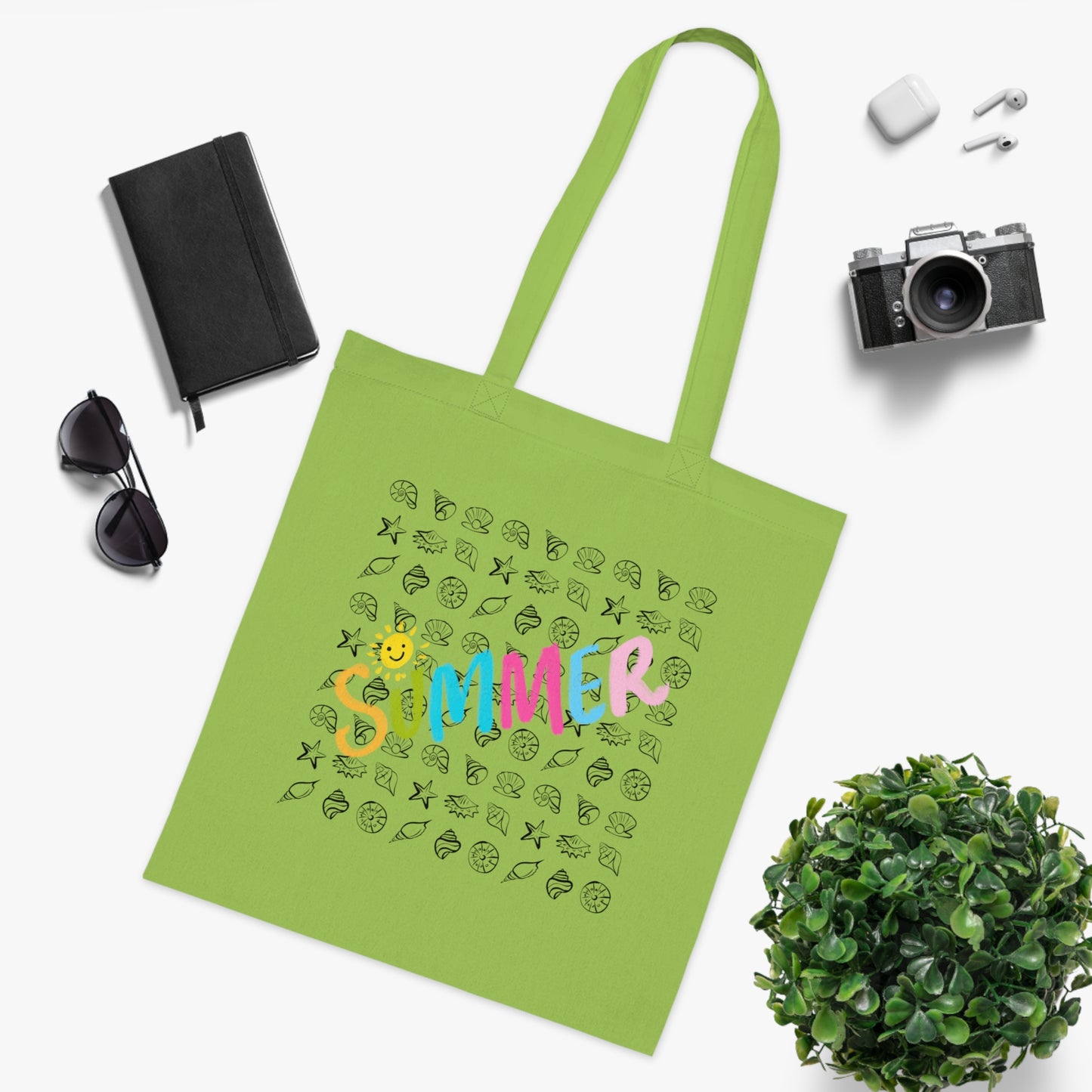 Summer Seashell Cotton Tote