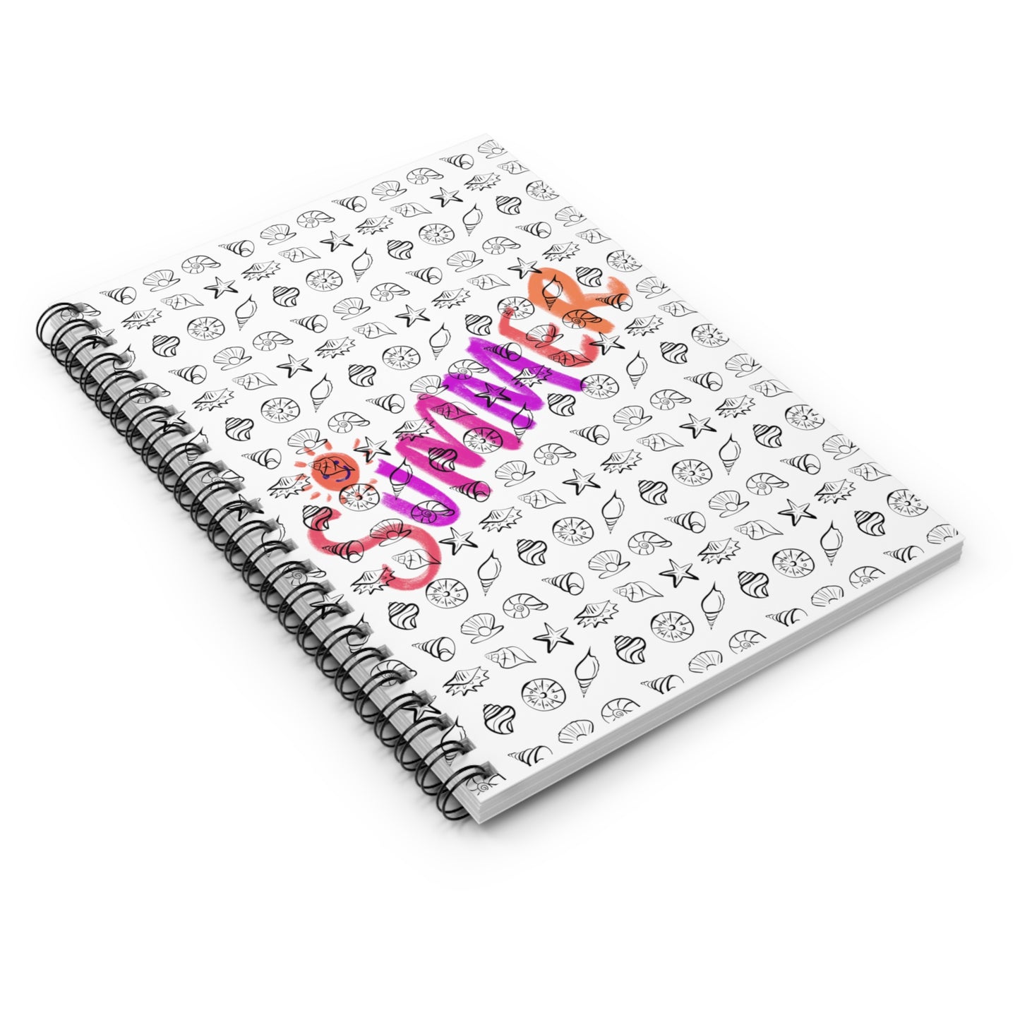 Summer Seashells Spiral Notebook - Ruled Line