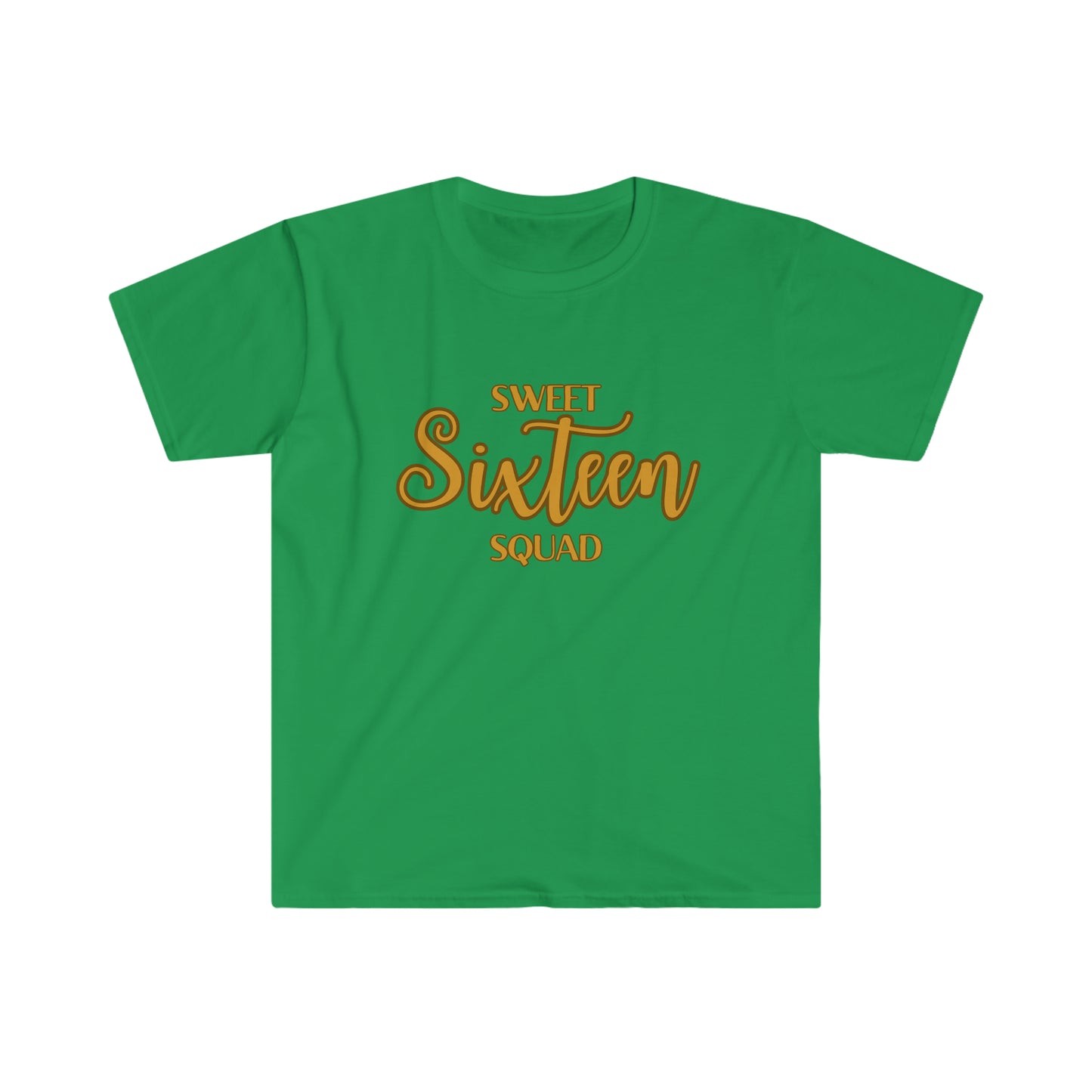 Sweet Sixteen Squad - Unisex Softstyle T-Shirt (gold lettering)