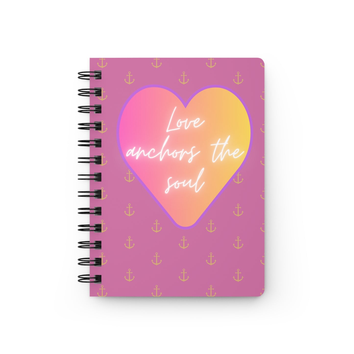 Love anchors the soul - Spiral Bound Journal (Light pink)