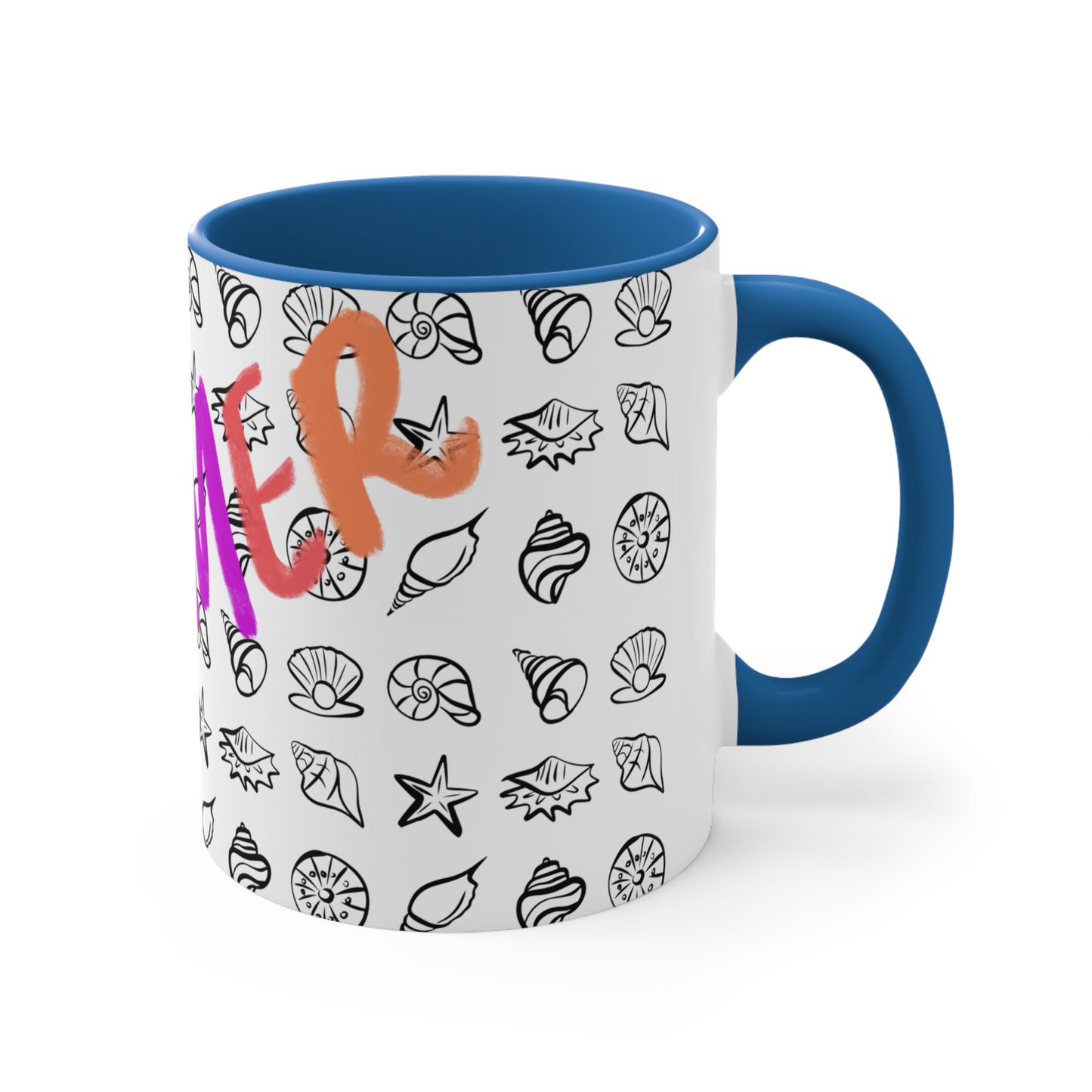 Summer Seashells Accent Coffee Mug, 11oz