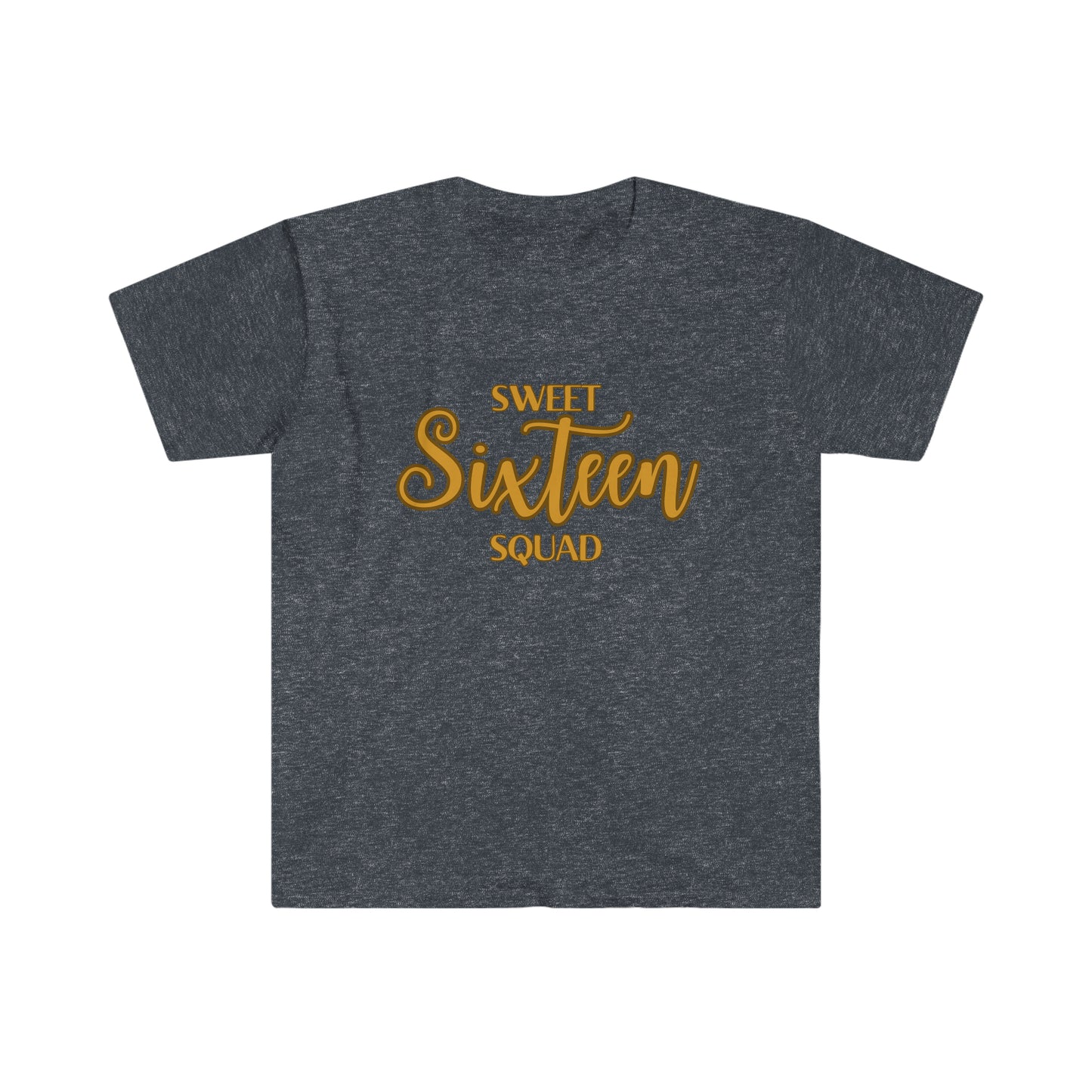 Sweet Sixteen Squad - Unisex Softstyle T-Shirt (gold lettering)
