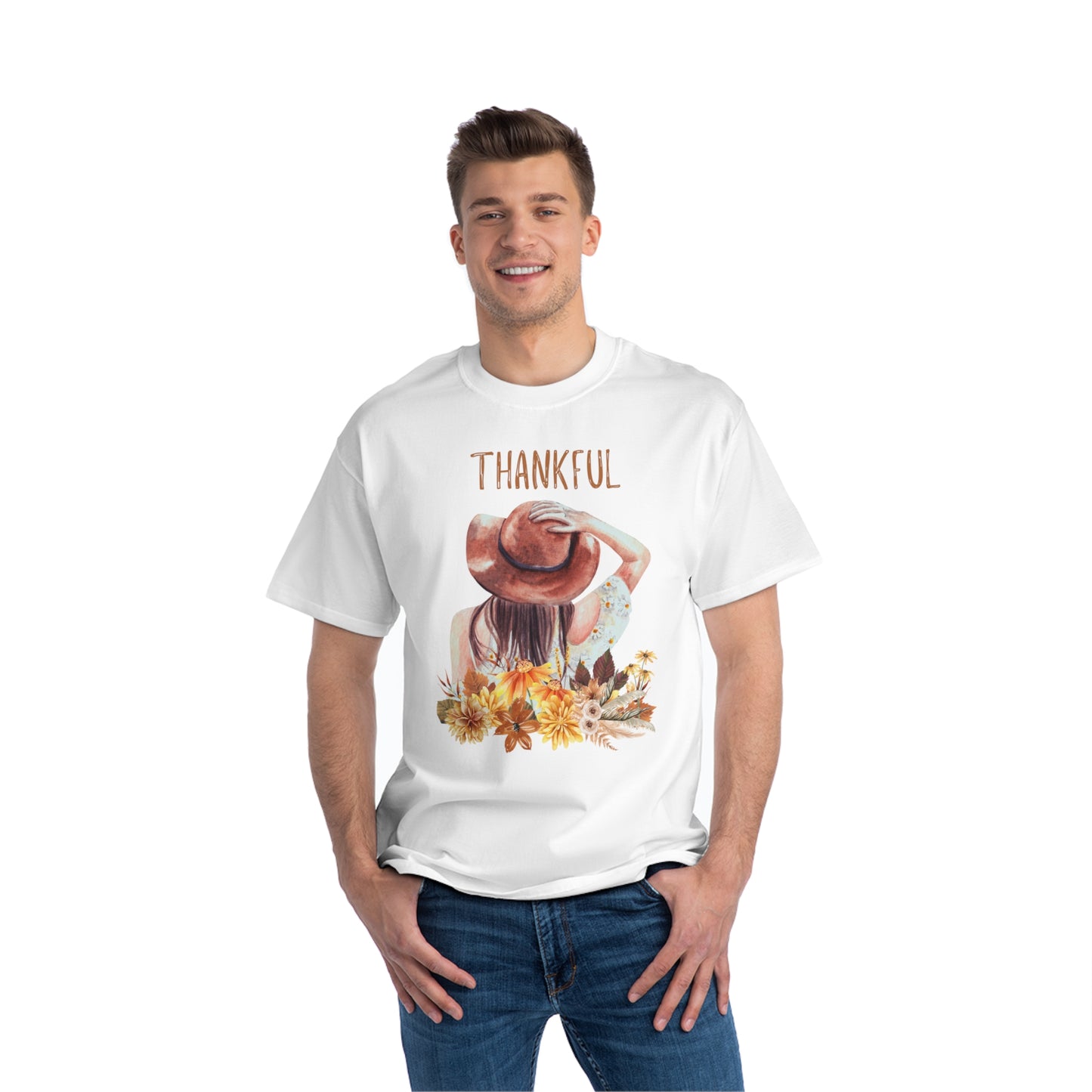 Autumn Thankful Fall Vibs, Beefy-T® Unisex Short-Sleeve T-Shirt