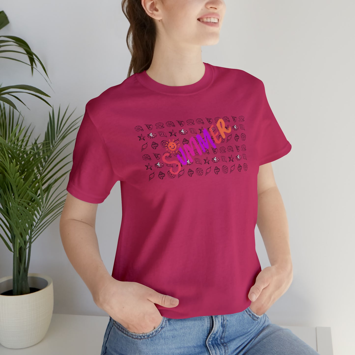Summer Seashells Unisex Jersey Short Sleeve Tee