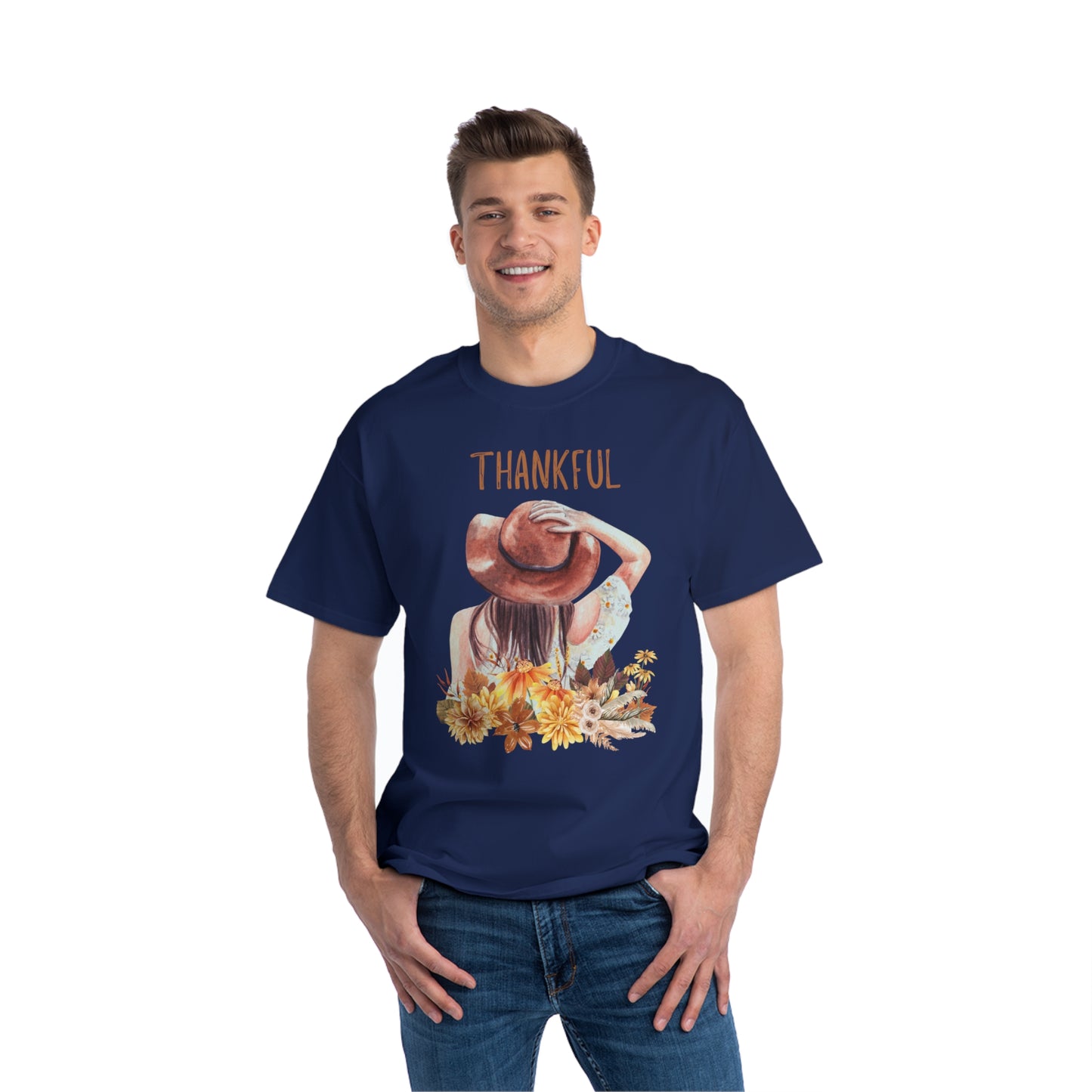 Autumn Thankful Fall Vibs, Beefy-T® Unisex Short-Sleeve T-Shirt