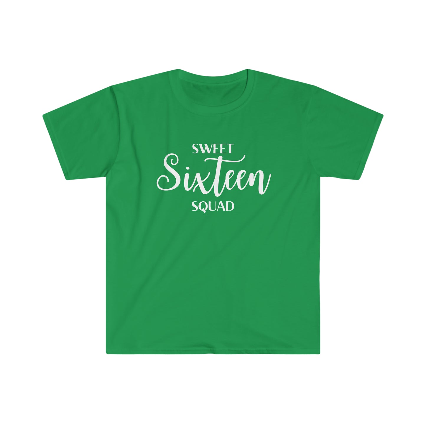 Sweet Sixteen Squad - Unisex Softstyle T-Shirt (white lettering)