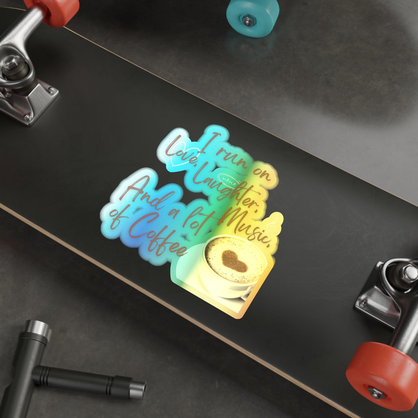 Coffee Holographic Die-cut Stickers Just for fun