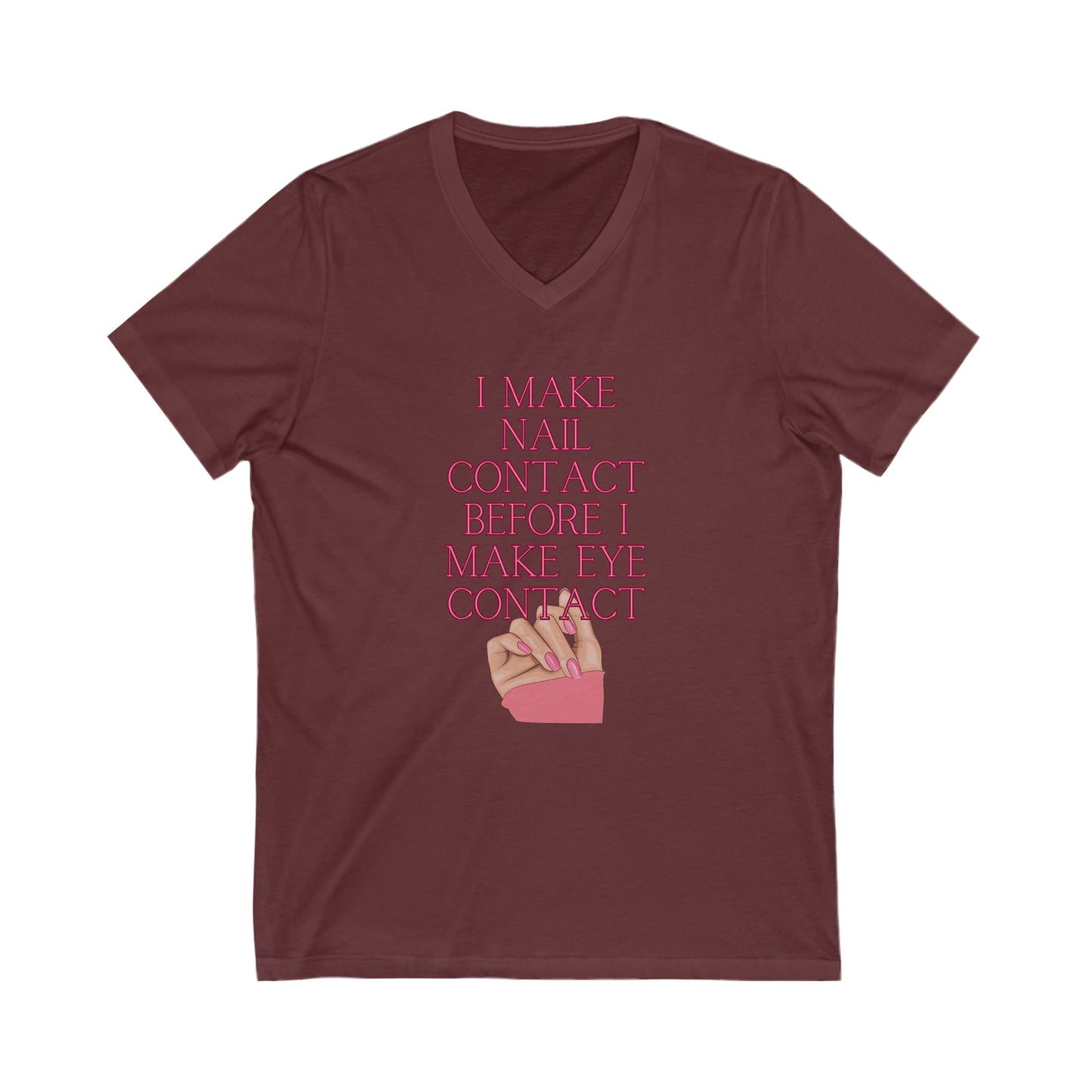 Nails - Unisex Jersey Short Sleeve V-Neck Tee