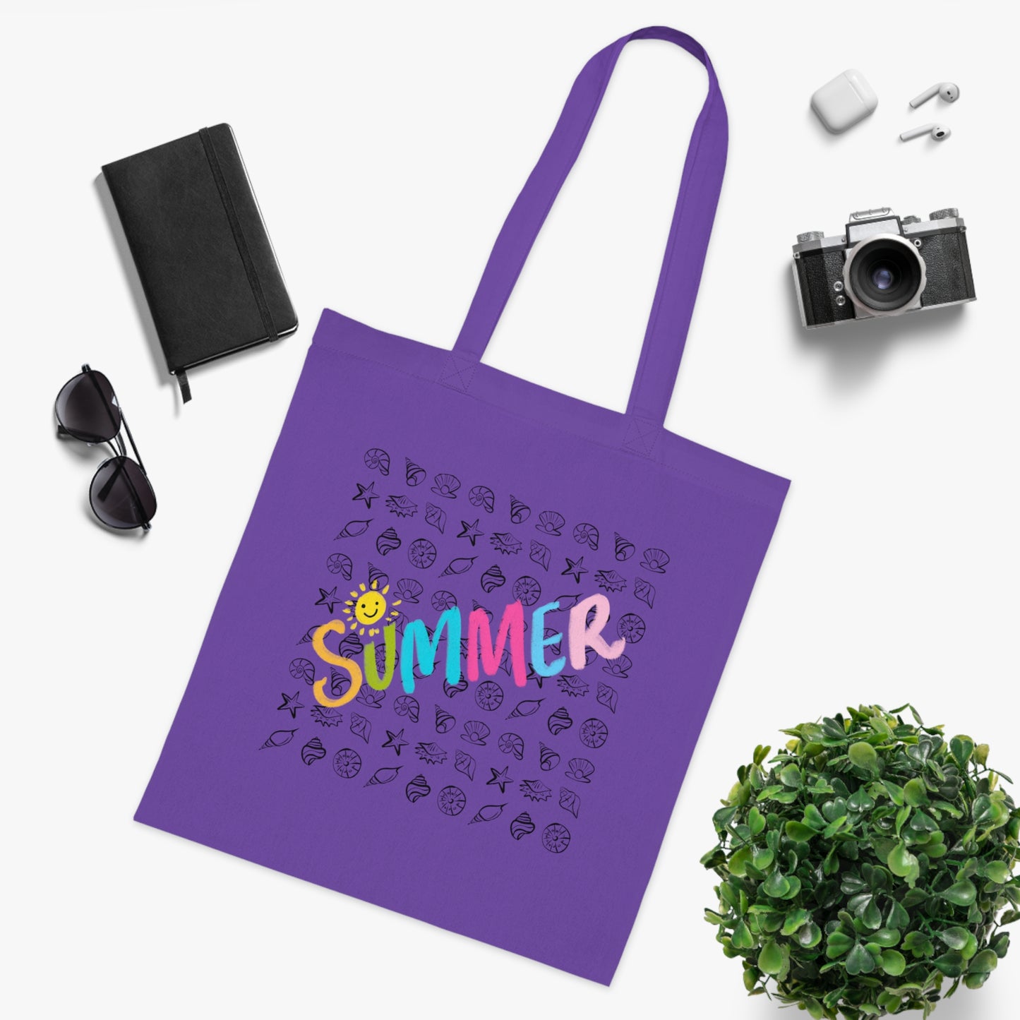 Summer Seashell Cotton Tote
