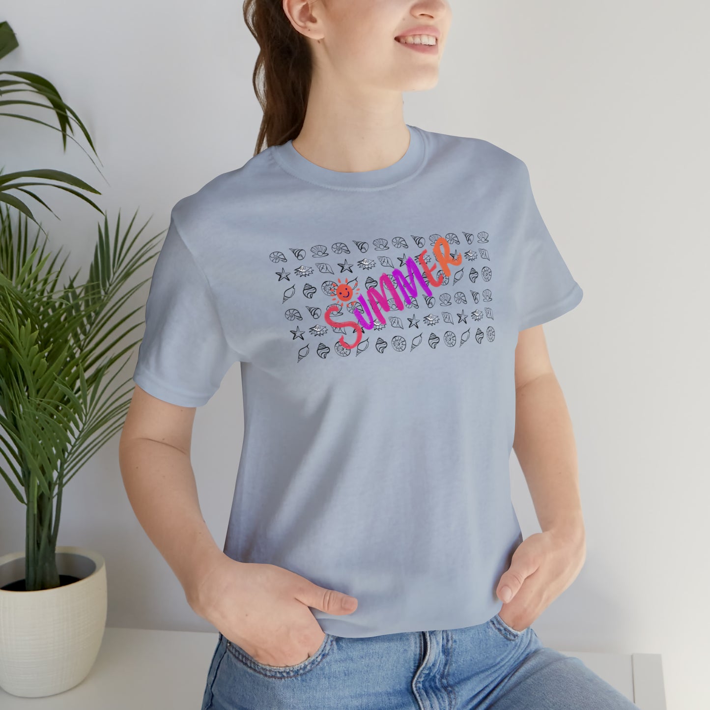 Summer Seashells Unisex Jersey Short Sleeve Tee