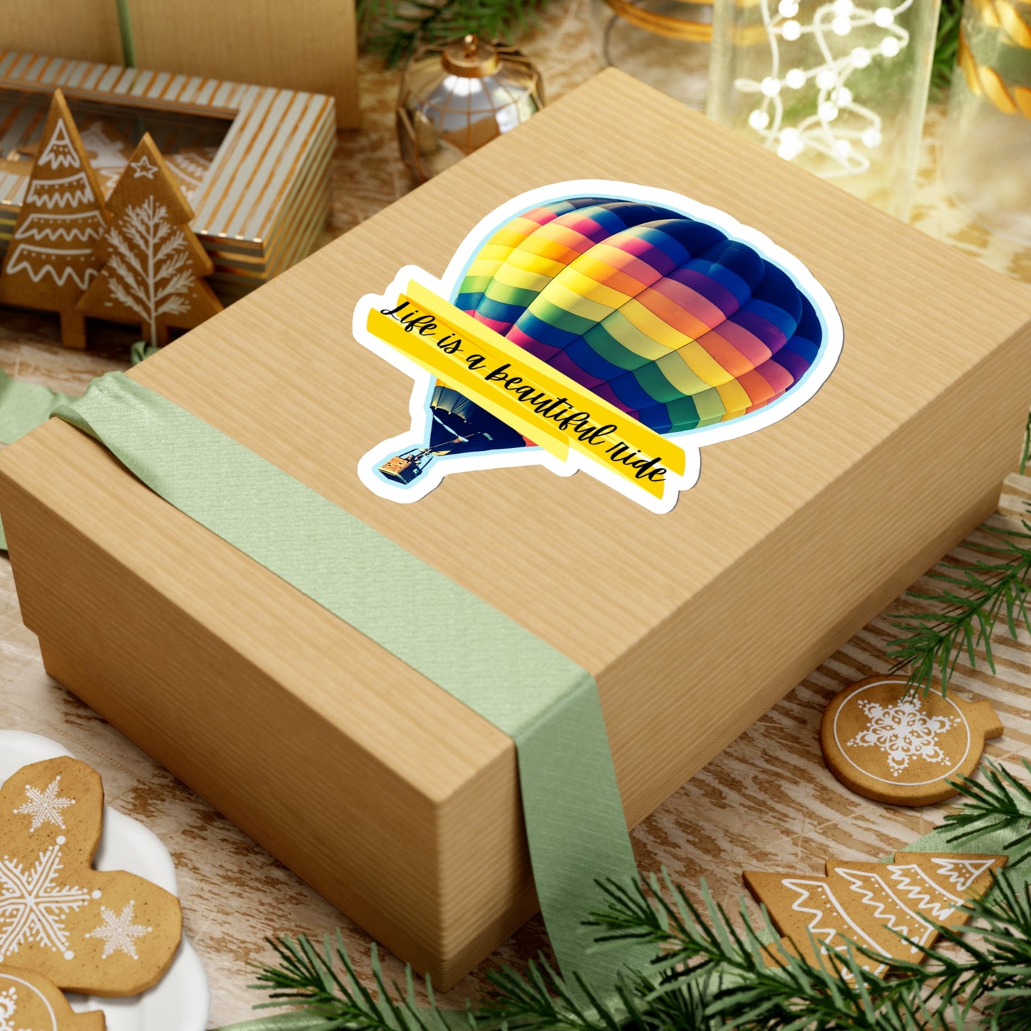 Hot Air Balloon (Life is a beautiful ride) Kiss-Cut Stickers - Just for fun