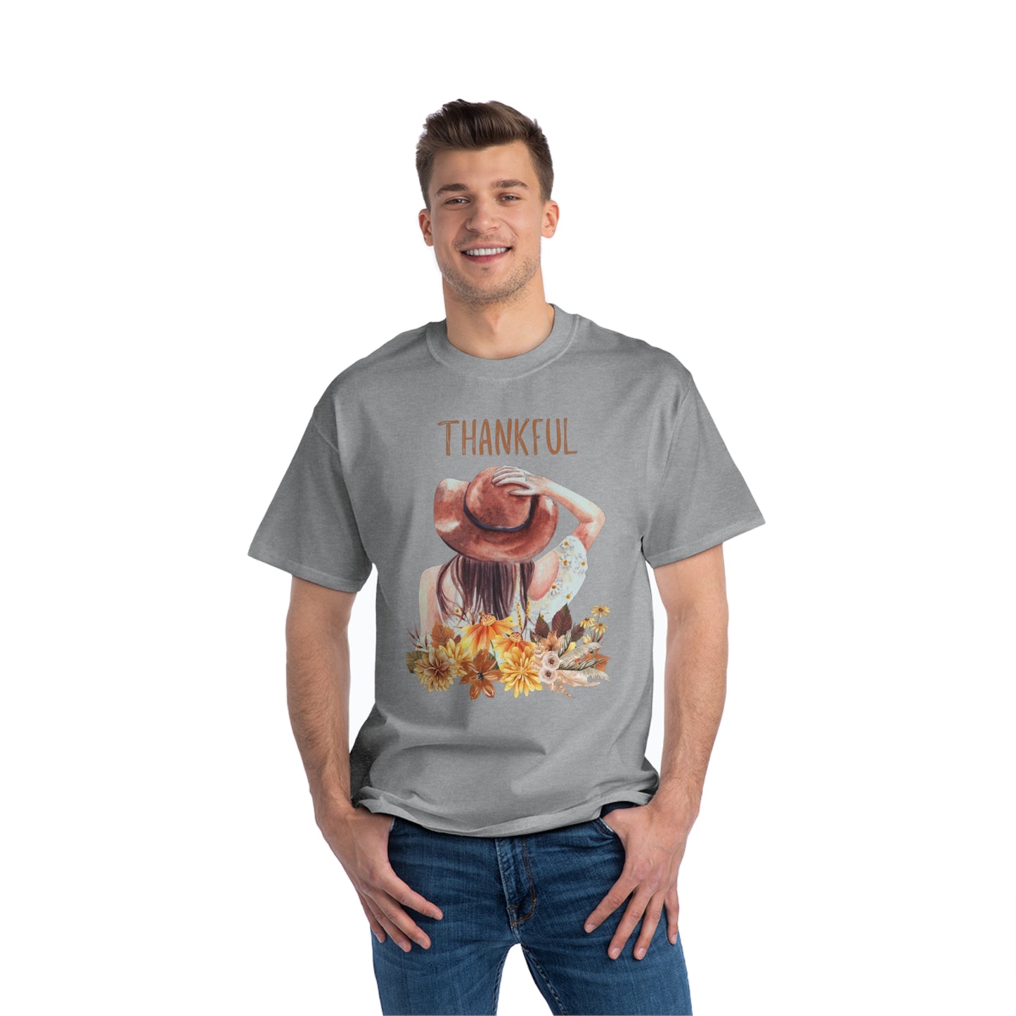 Autumn Thankful Fall Vibs, Beefy-T® Unisex Short-Sleeve T-Shirt