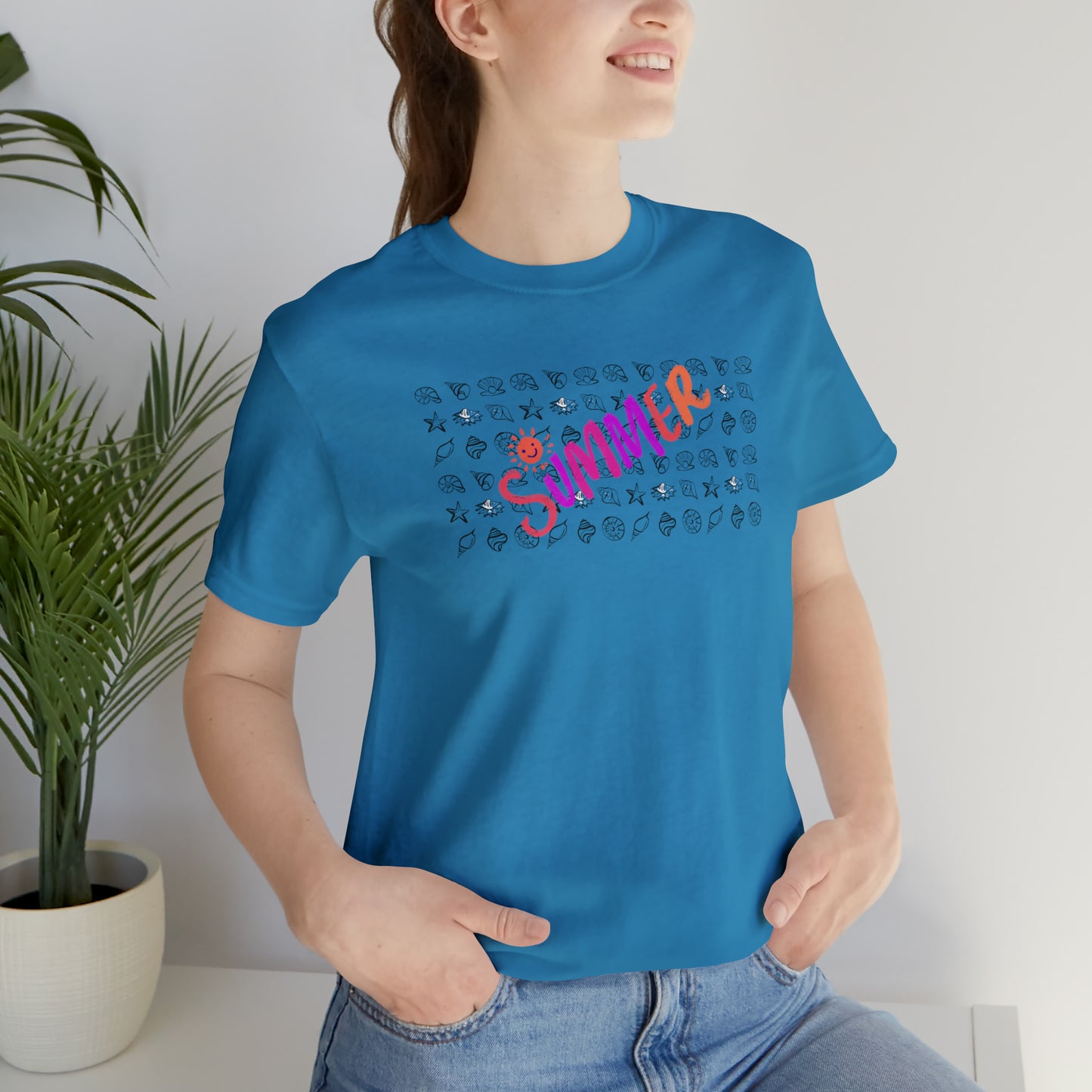 Summer Seashells Unisex Jersey Short Sleeve Tee