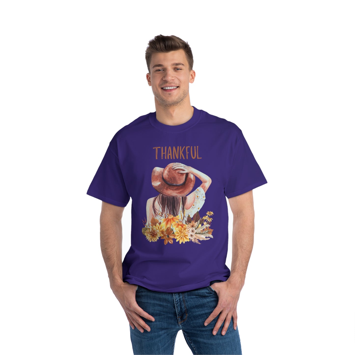Autumn Thankful Fall Vibs, Beefy-T® Unisex Short-Sleeve T-Shirt