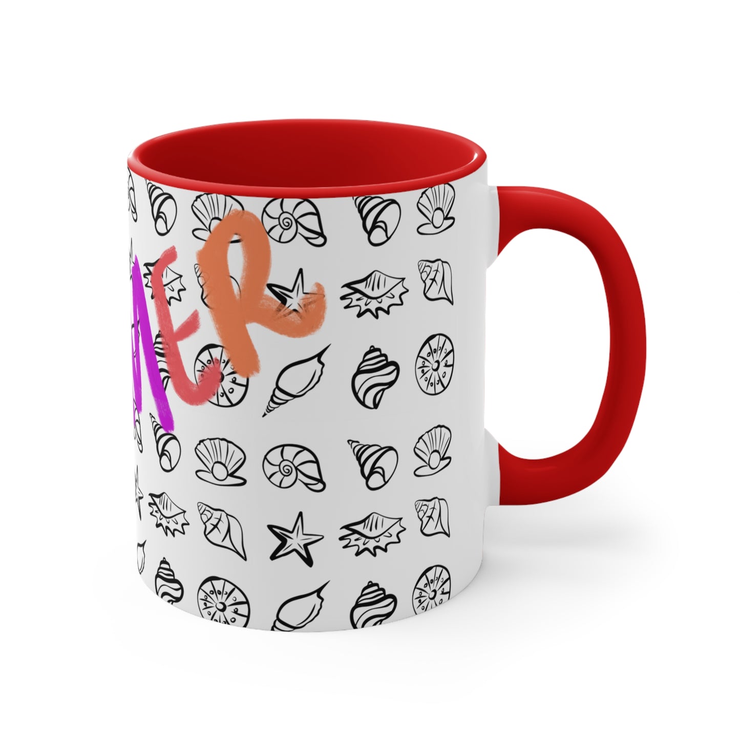 Summer Seashells Accent Coffee Mug, 11oz