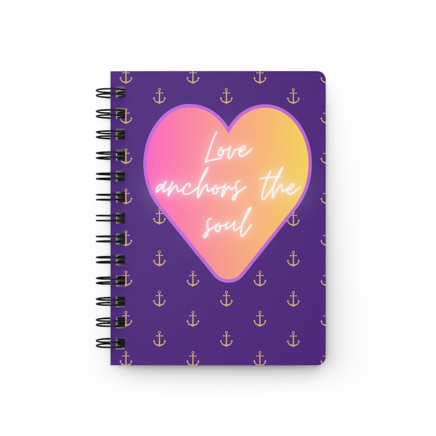 Love anchors the soul - Spiral Bound Journal (Dark purple)