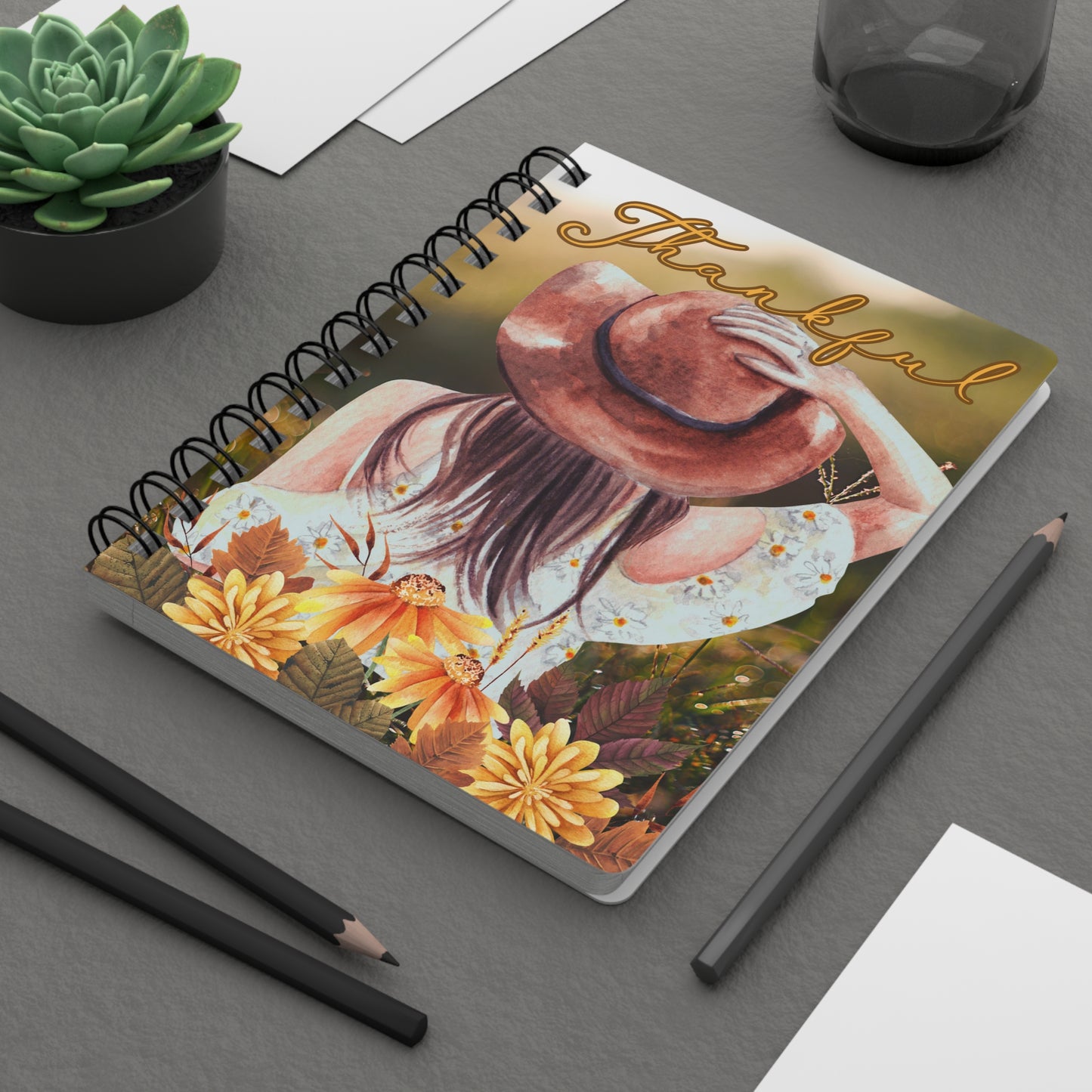 Thankful Autumn Vibes, Spiral Bound Journal (lined)