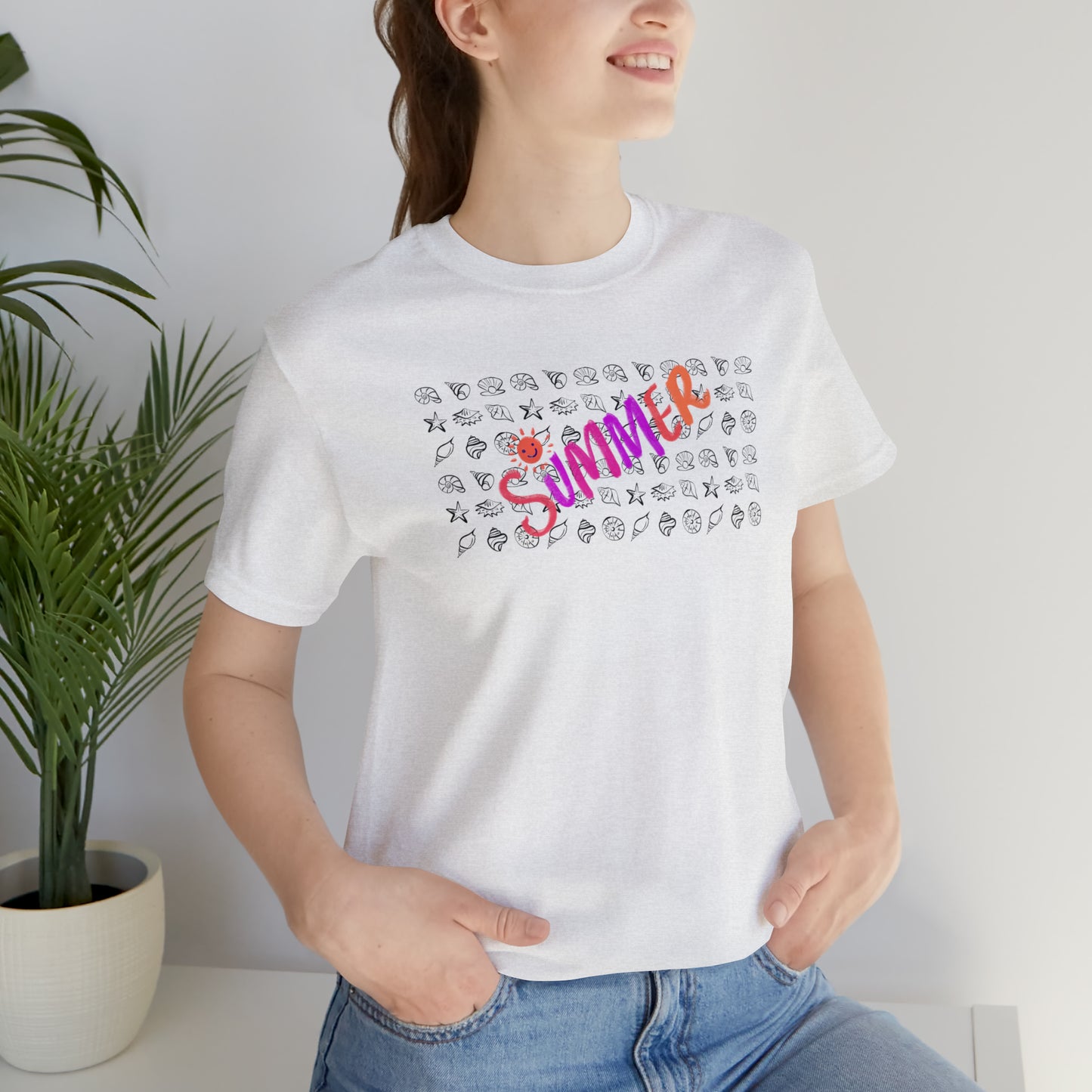 Summer Seashells Unisex Jersey Short Sleeve Tee