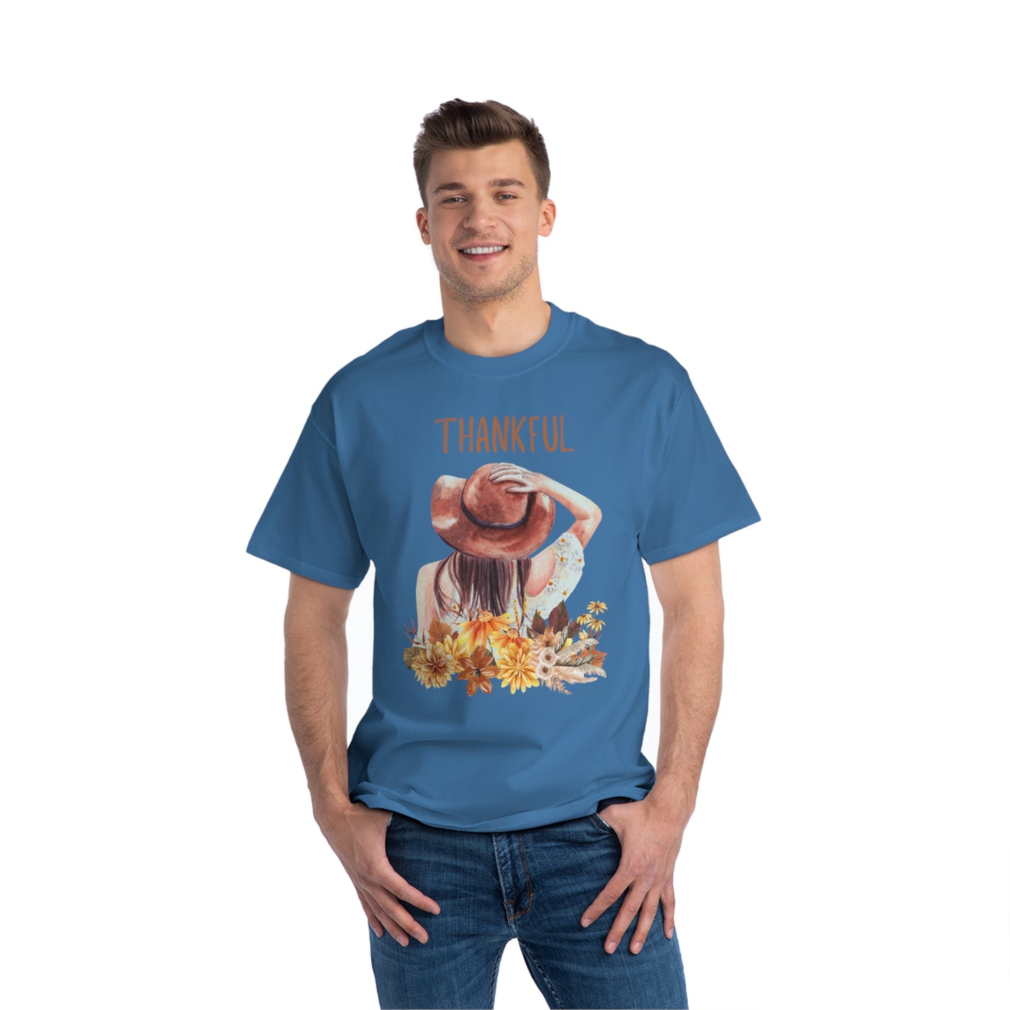 Autumn Thankful Fall Vibs, Beefy-T® Unisex Short-Sleeve T-Shirt