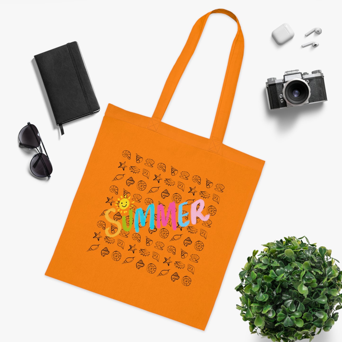 Summer Seashell Cotton Tote