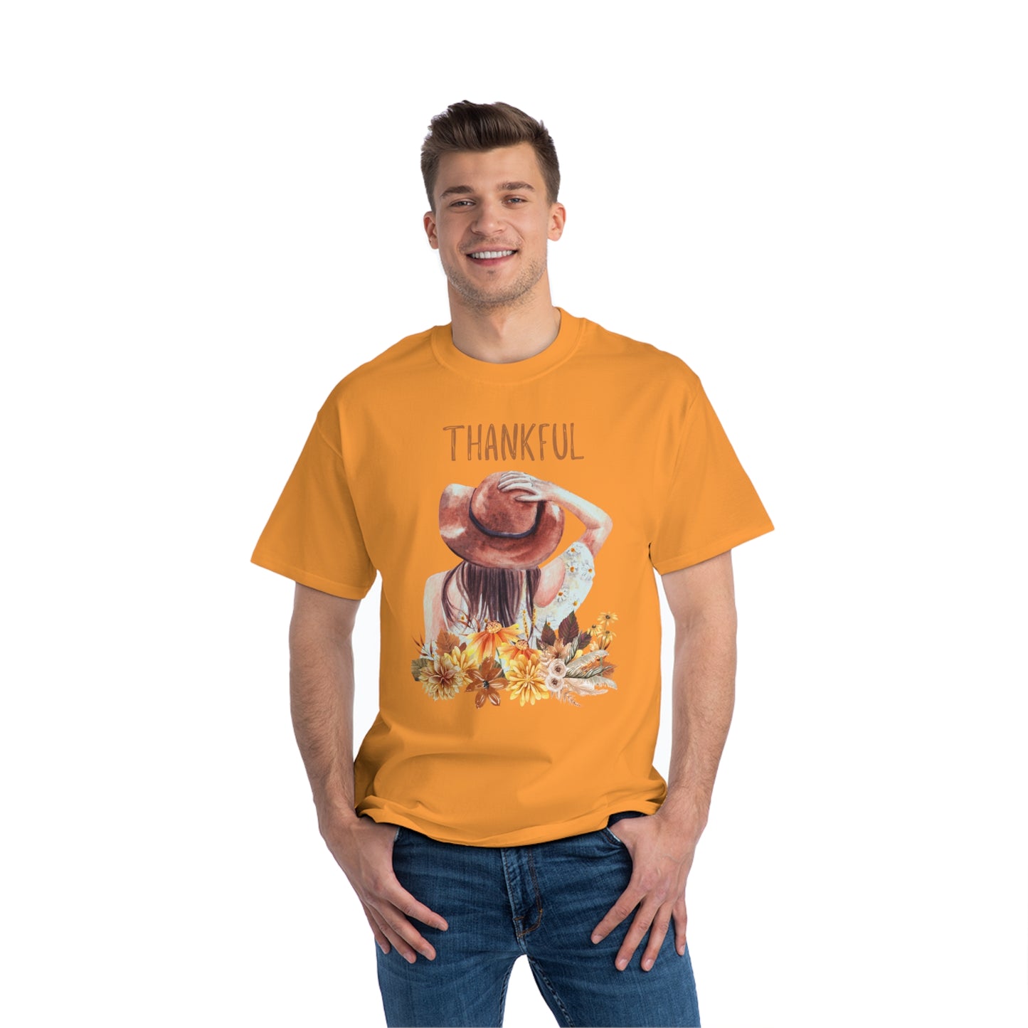 Autumn Thankful Fall Vibs, Beefy-T® Unisex Short-Sleeve T-Shirt