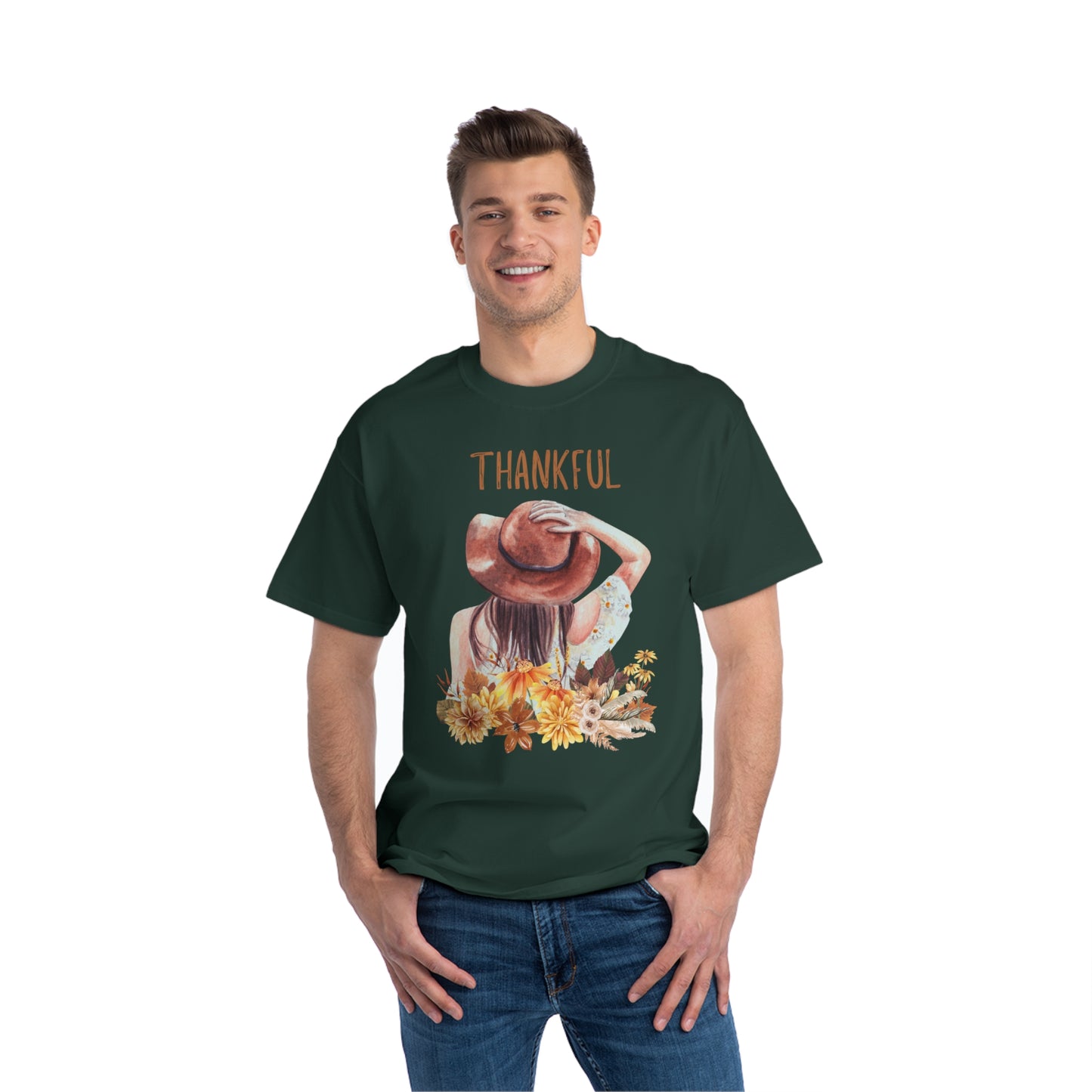 Autumn Thankful Fall Vibs, Beefy-T® Unisex Short-Sleeve T-Shirt