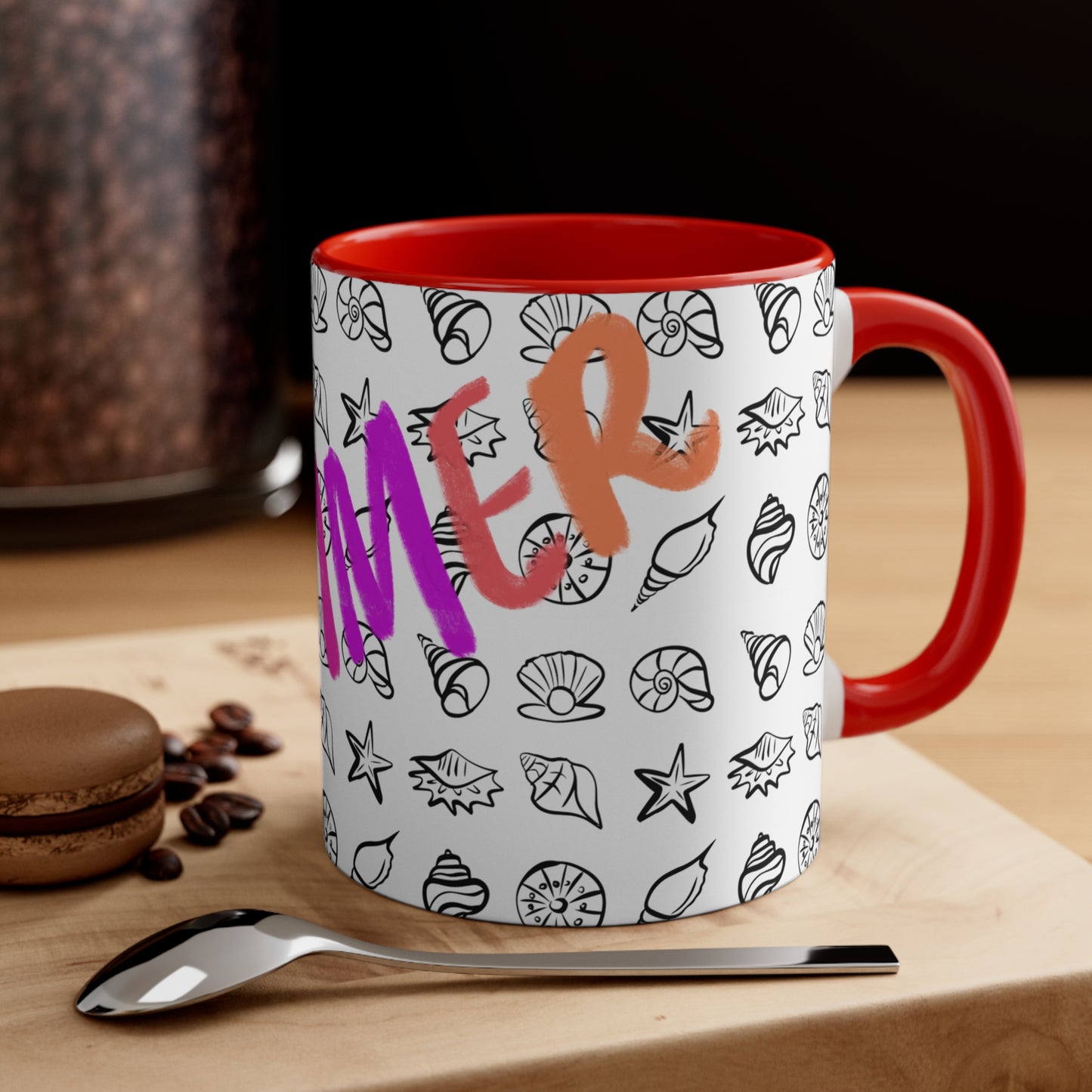 Summer Seashells Accent Coffee Mug, 11oz