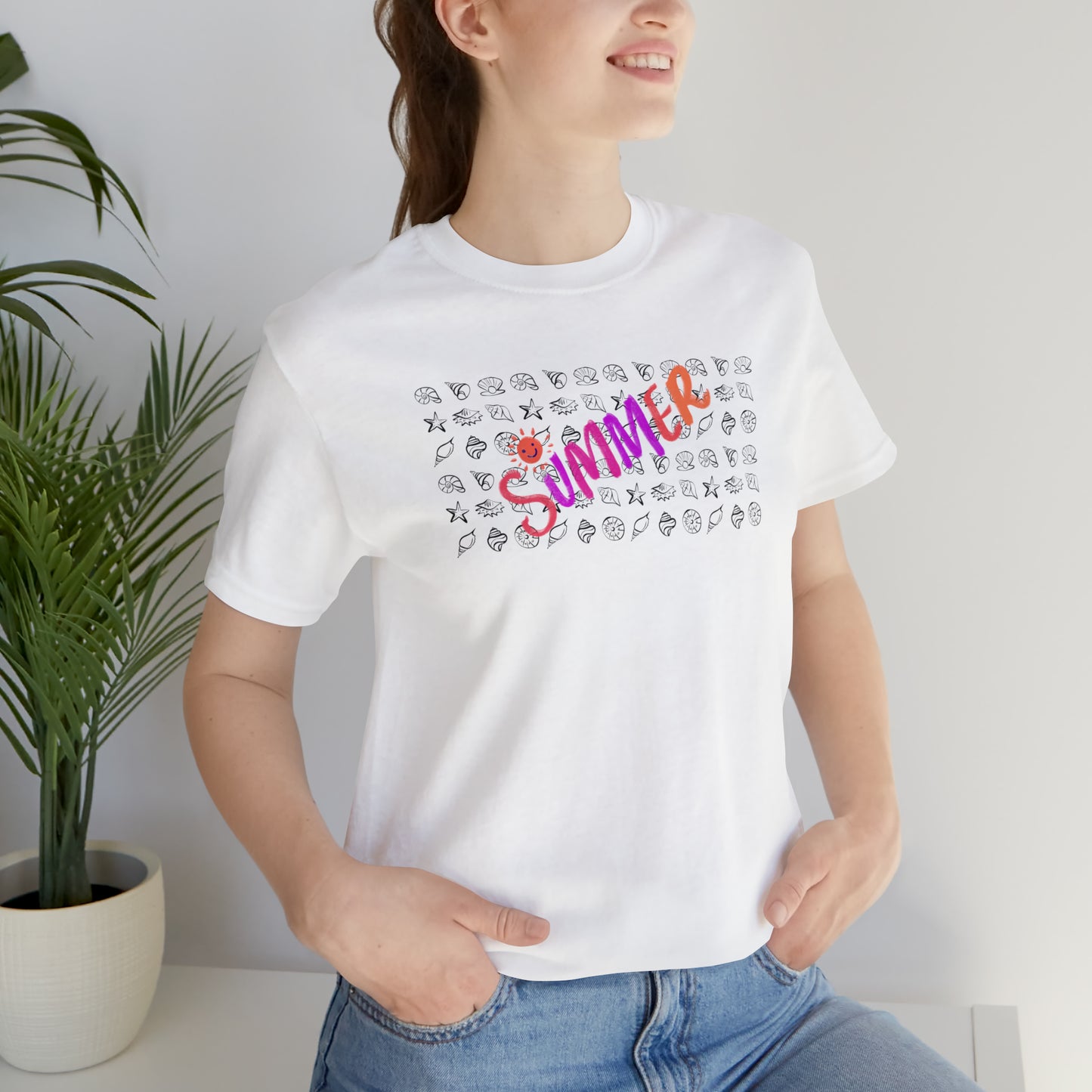Summer Seashells Unisex Jersey Short Sleeve Tee