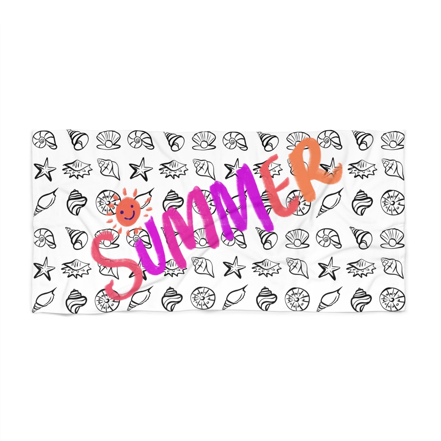 Summer Seashell Beach Towel