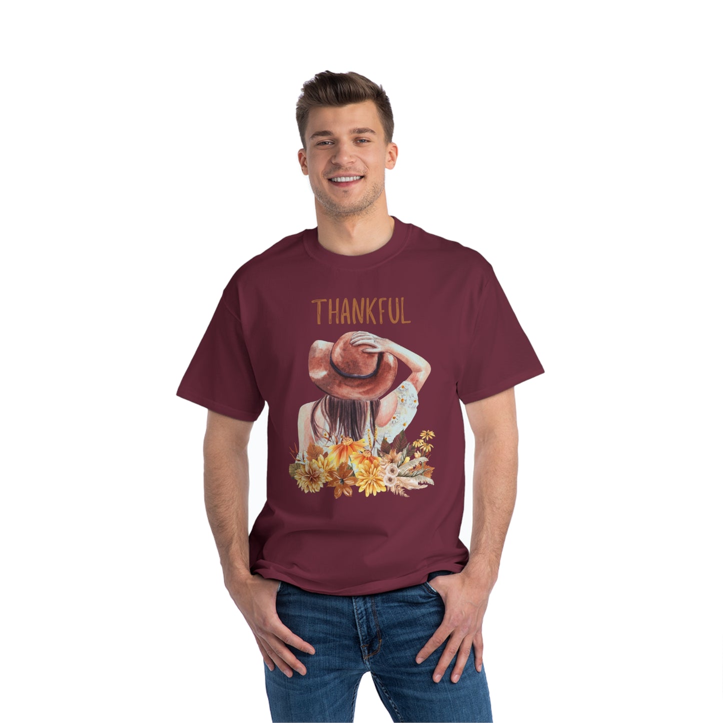 Autumn Thankful Fall Vibs, Beefy-T® Unisex Short-Sleeve T-Shirt
