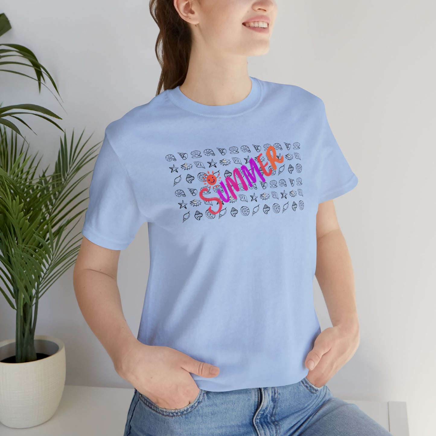 Summer Seashells Unisex Jersey Short Sleeve Tee