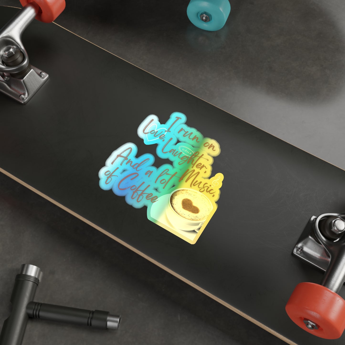 Coffee Holographic Die-cut Stickers Just for fun