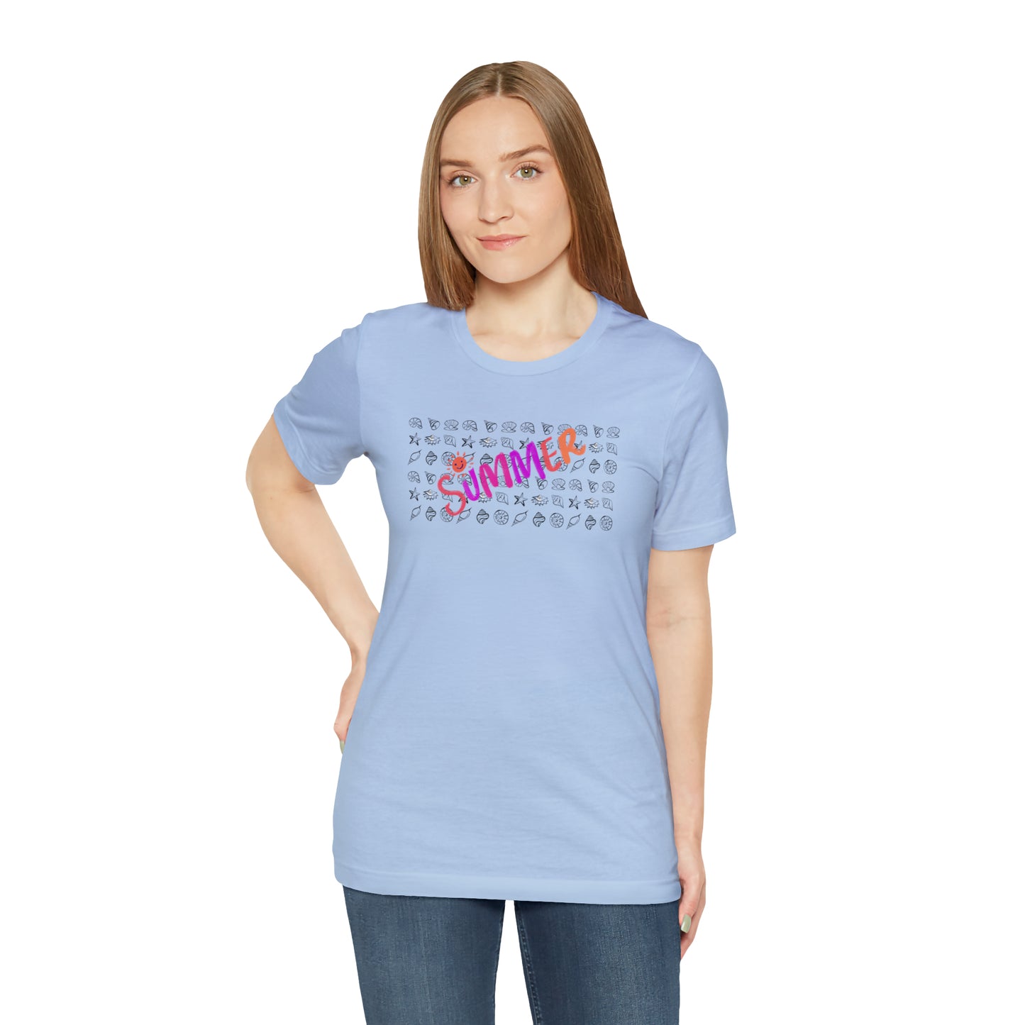 Summer Seashells Unisex Jersey Short Sleeve Tee